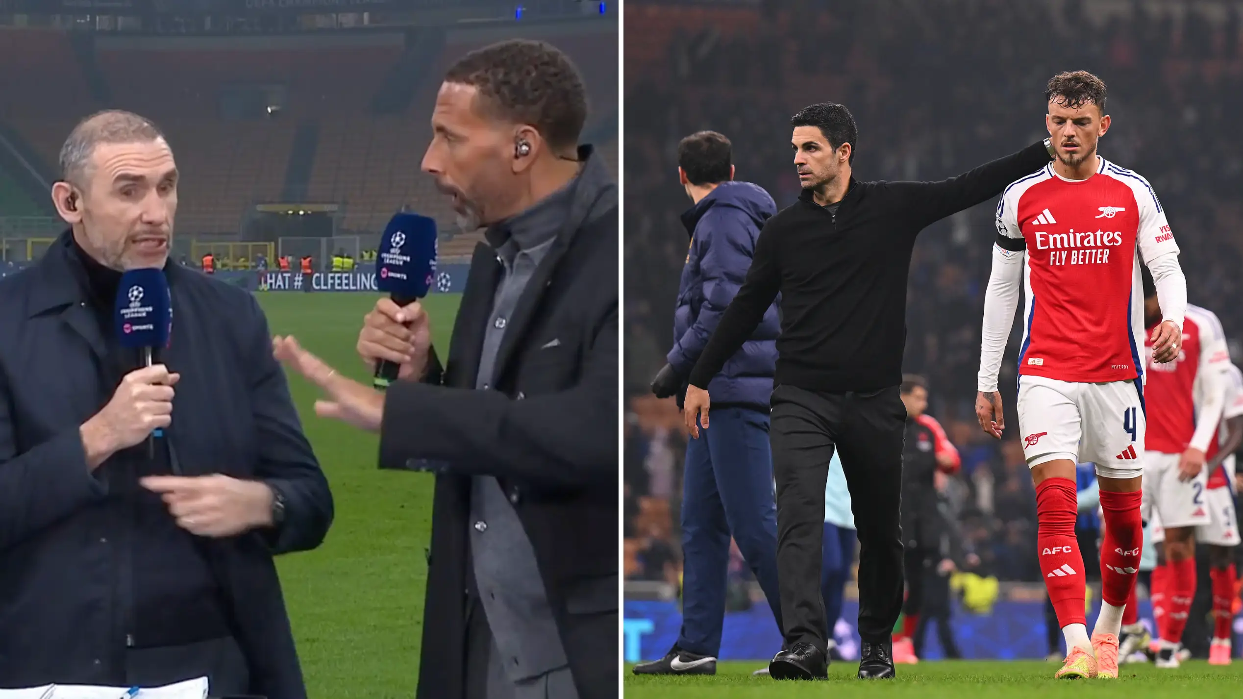 Rio Ferdinand and Martin Keown involved in heated argument over Arsenal this season and it's instantly gone viral