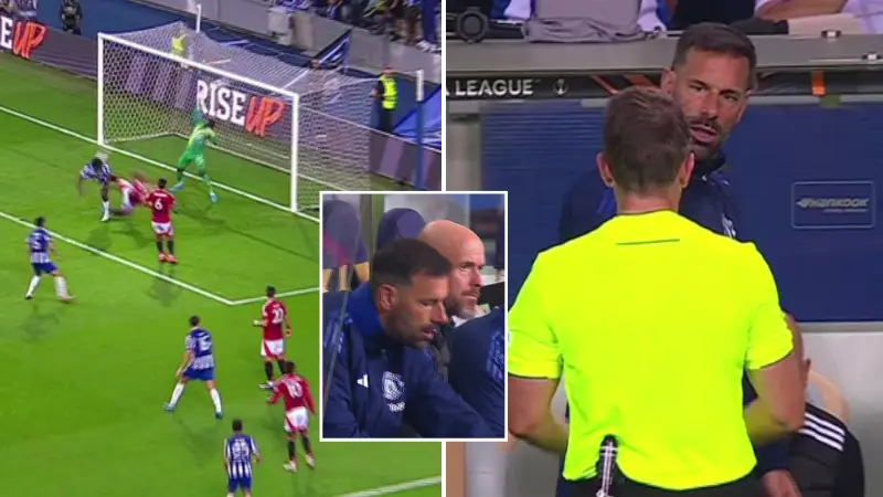 Ruud van Nistelrooy appears to make bizarre request to referee just moments after Man Utd concede second goal to FC Porto