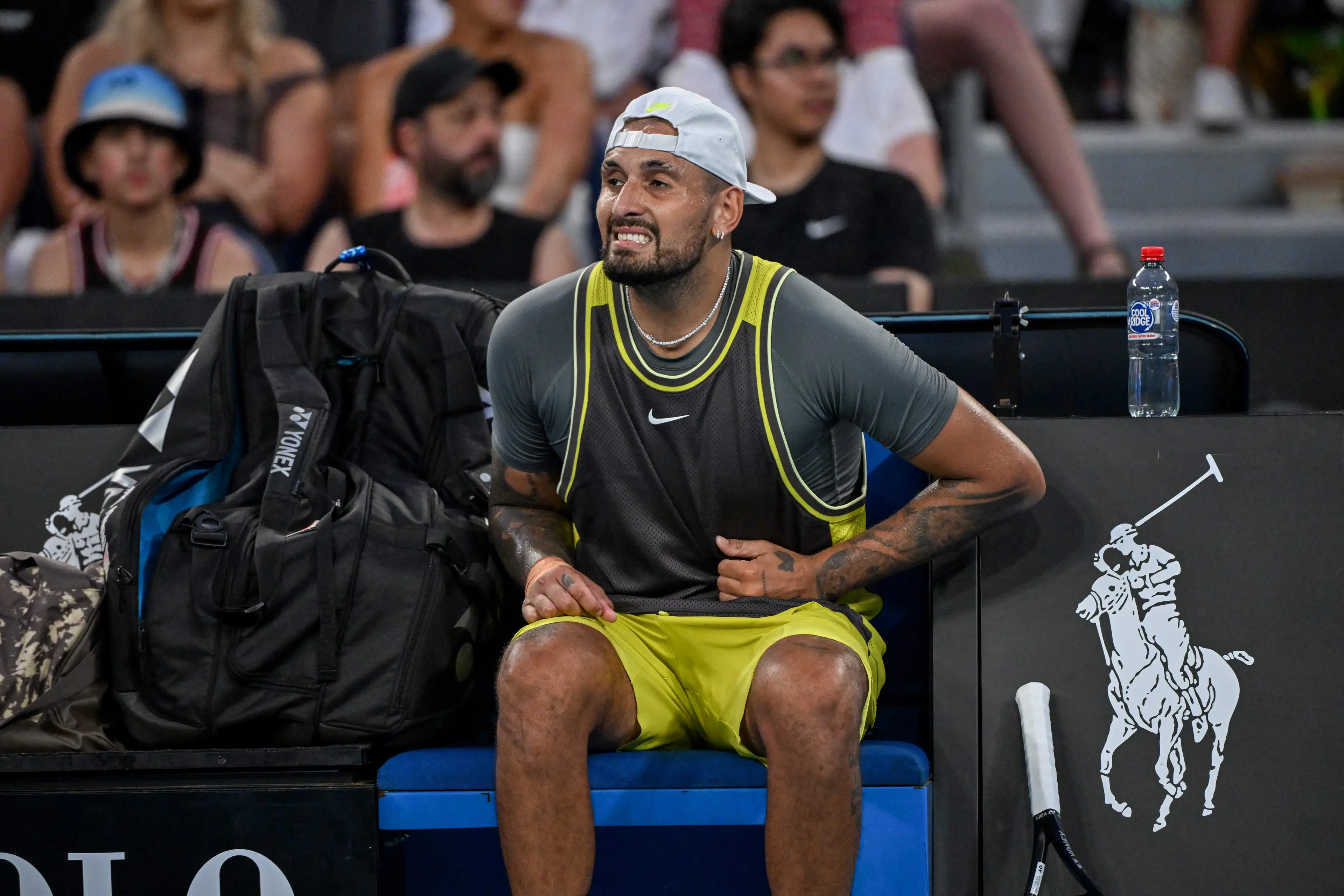 Nick Kyrgios appeared to struggle with injury as he crashed out of the Australian Open. Image: Getty