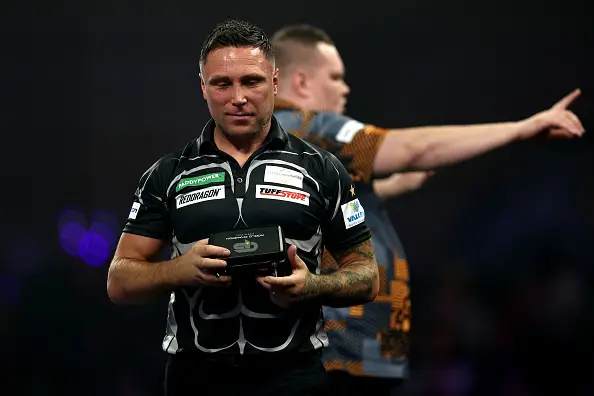 Gerwyn Price was knocked out in round two (Image: Getty)