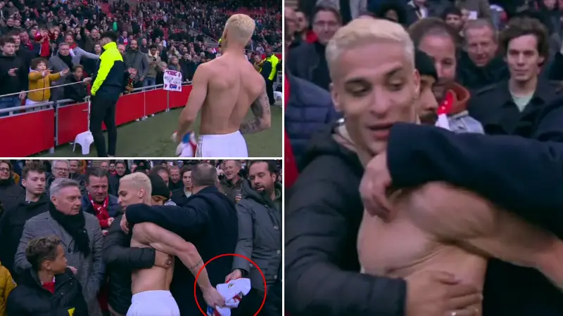 The Moment Man Grabs Ajax Jersey From Antony And Disappears Into Crowd