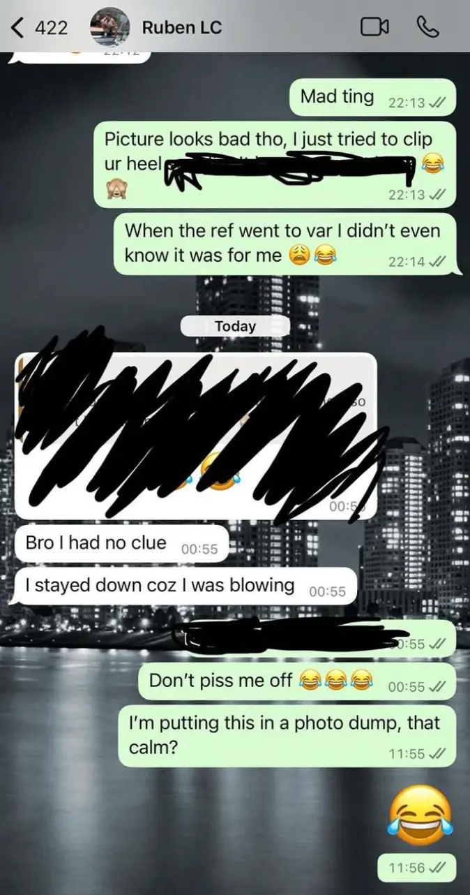 Alli's post-match conversation with Loftus-Cheek. Image credit: X/Dele