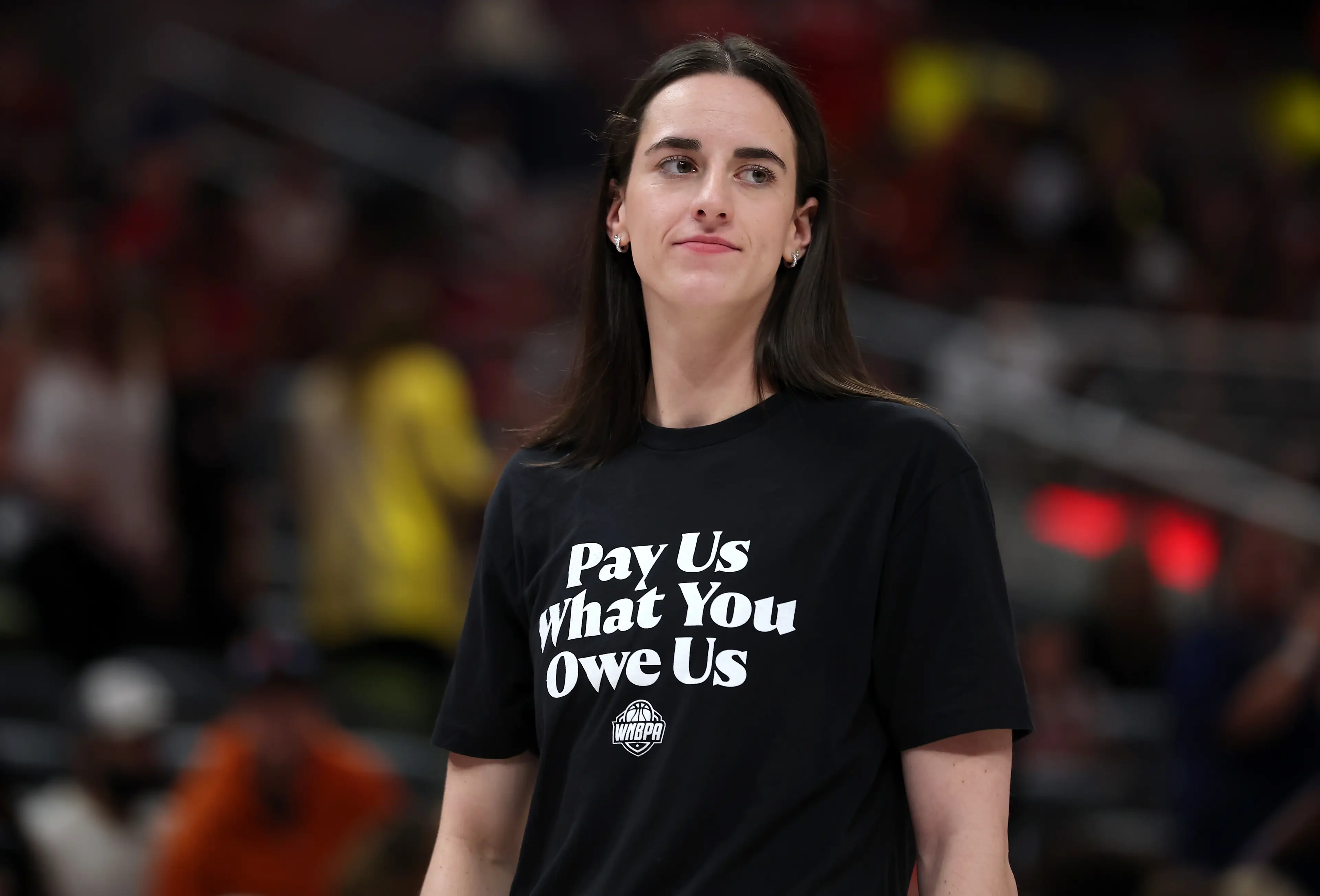 Caitlin Clark participated in the protest about player pay. Image: Getty