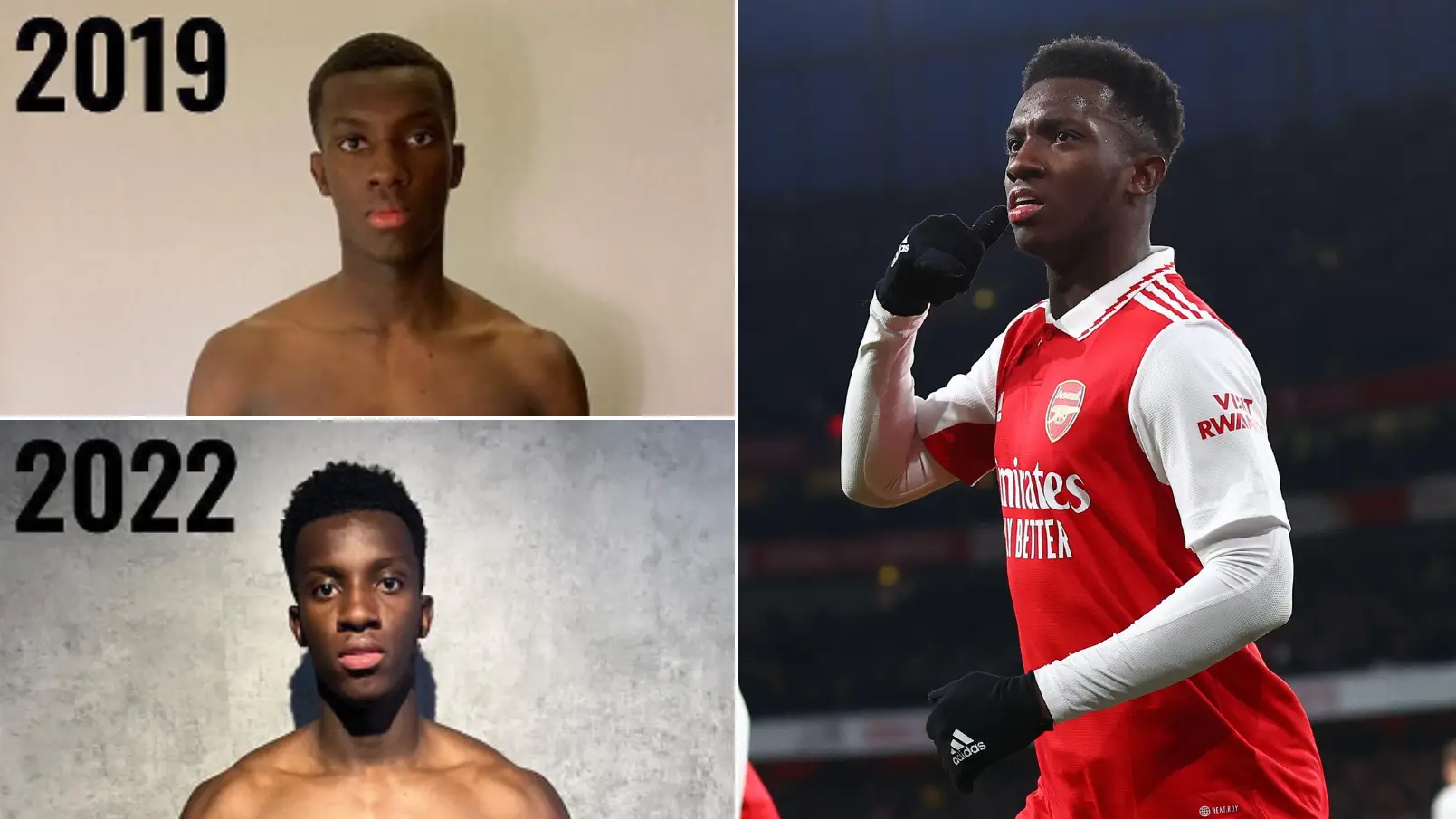 Eddie Nketiah has undergone a remarkable body transformation that includes 3,500 calorie diet