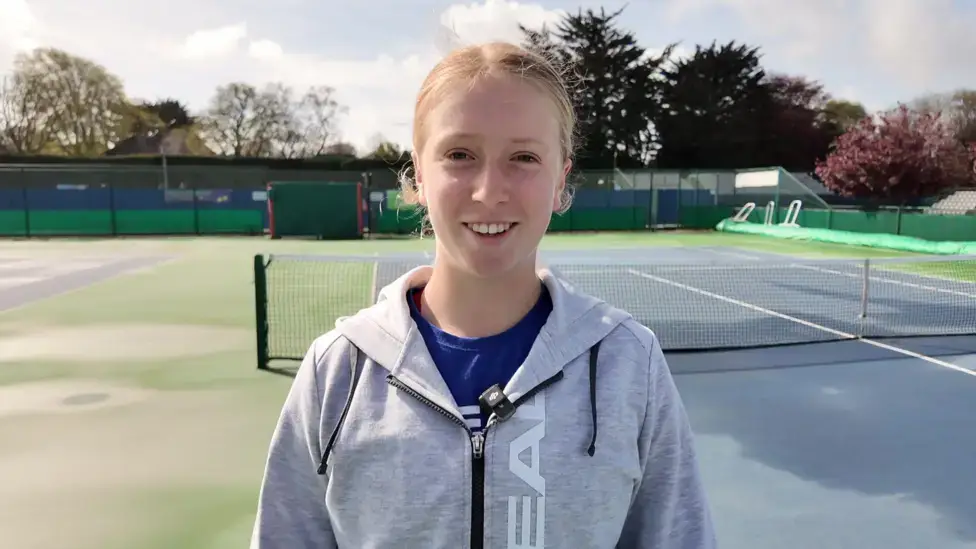 Daniella Britton is just three wins away from competing at Wimbledon this year. (Image: BBC)