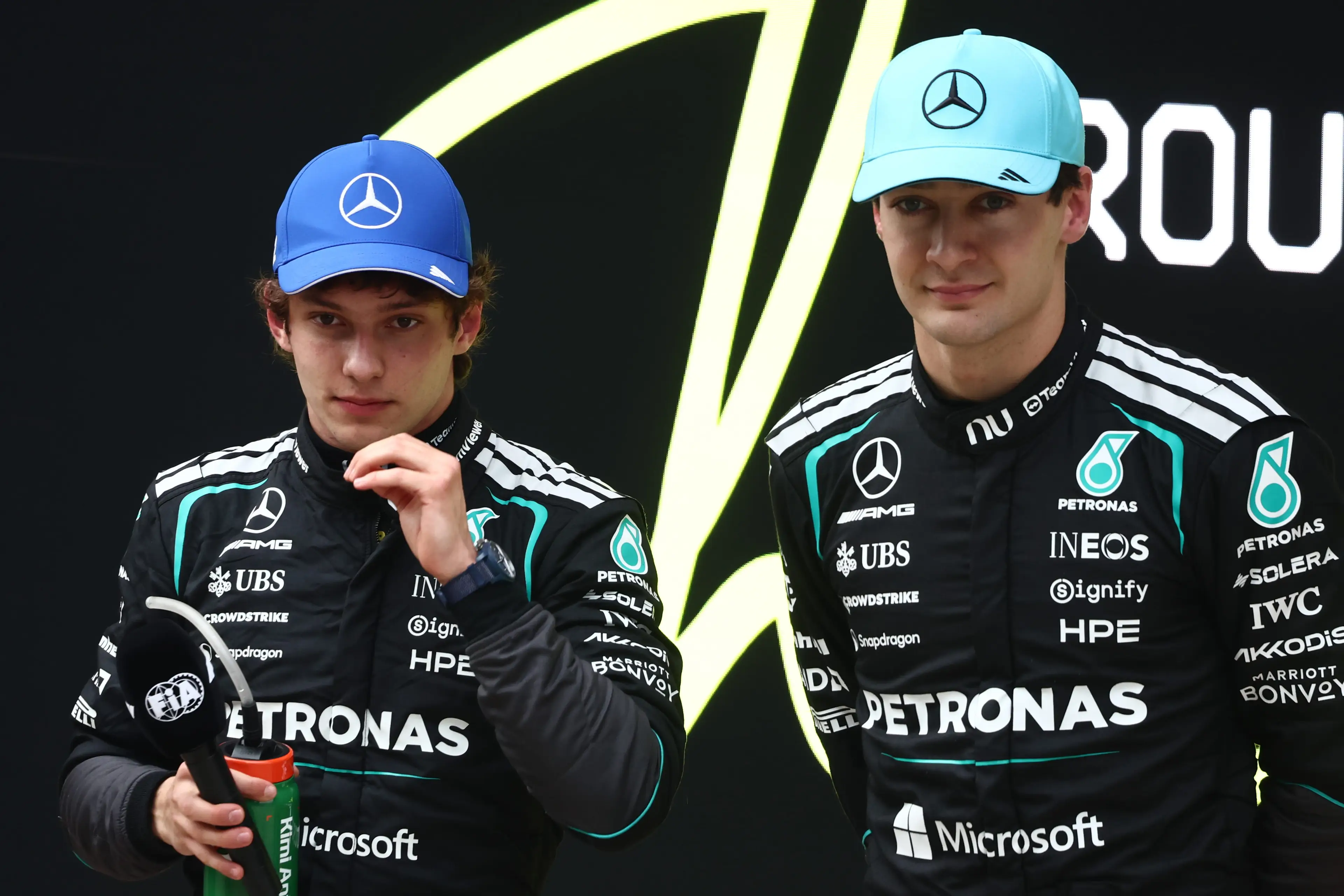 Kimi Antonelli won the Chinese GP ahead of team-mate George Russell (Image: Getty)