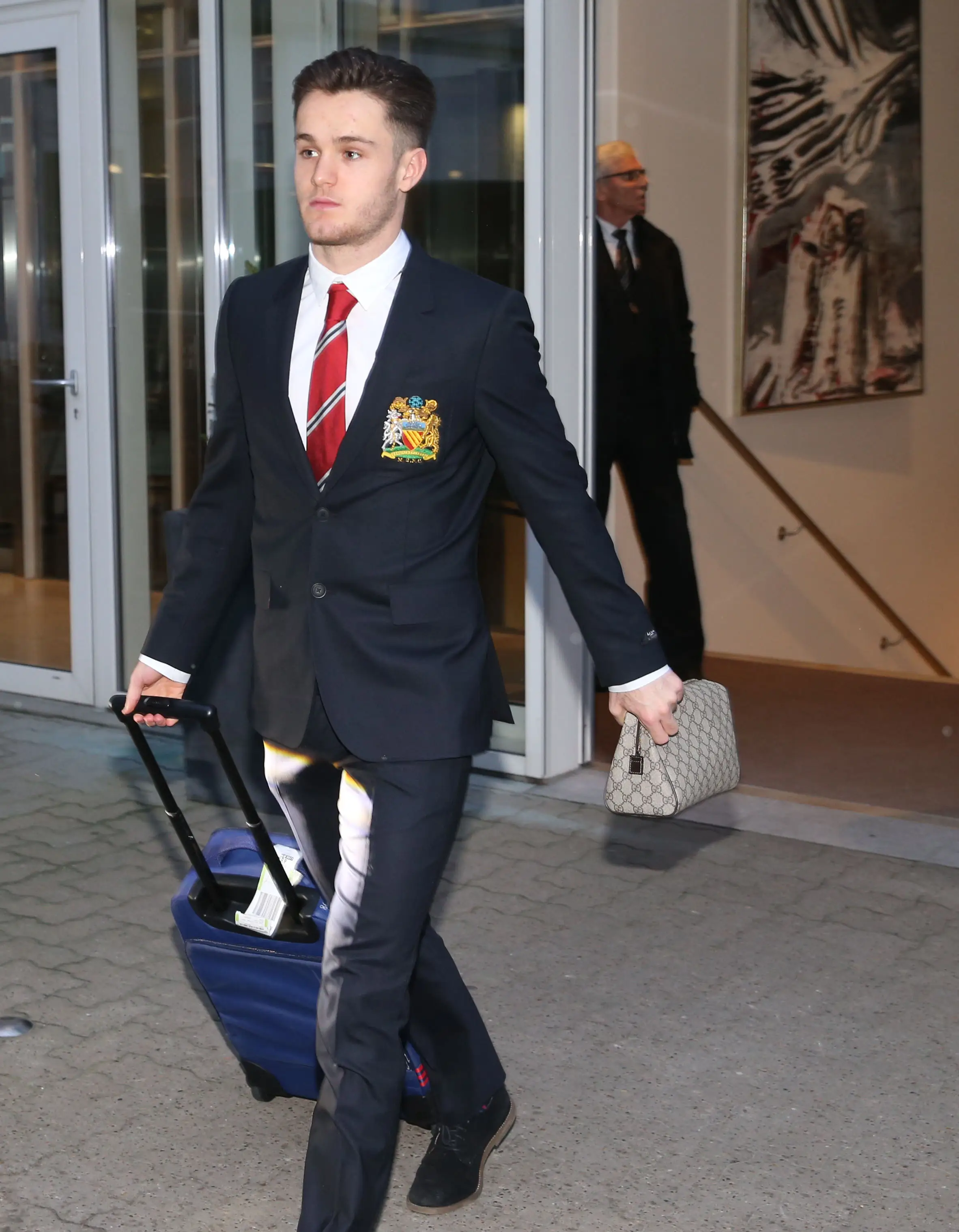 Joe Riley pictured ahead of United's Europa League clash against FC Midtjylland. Image credit: Getty