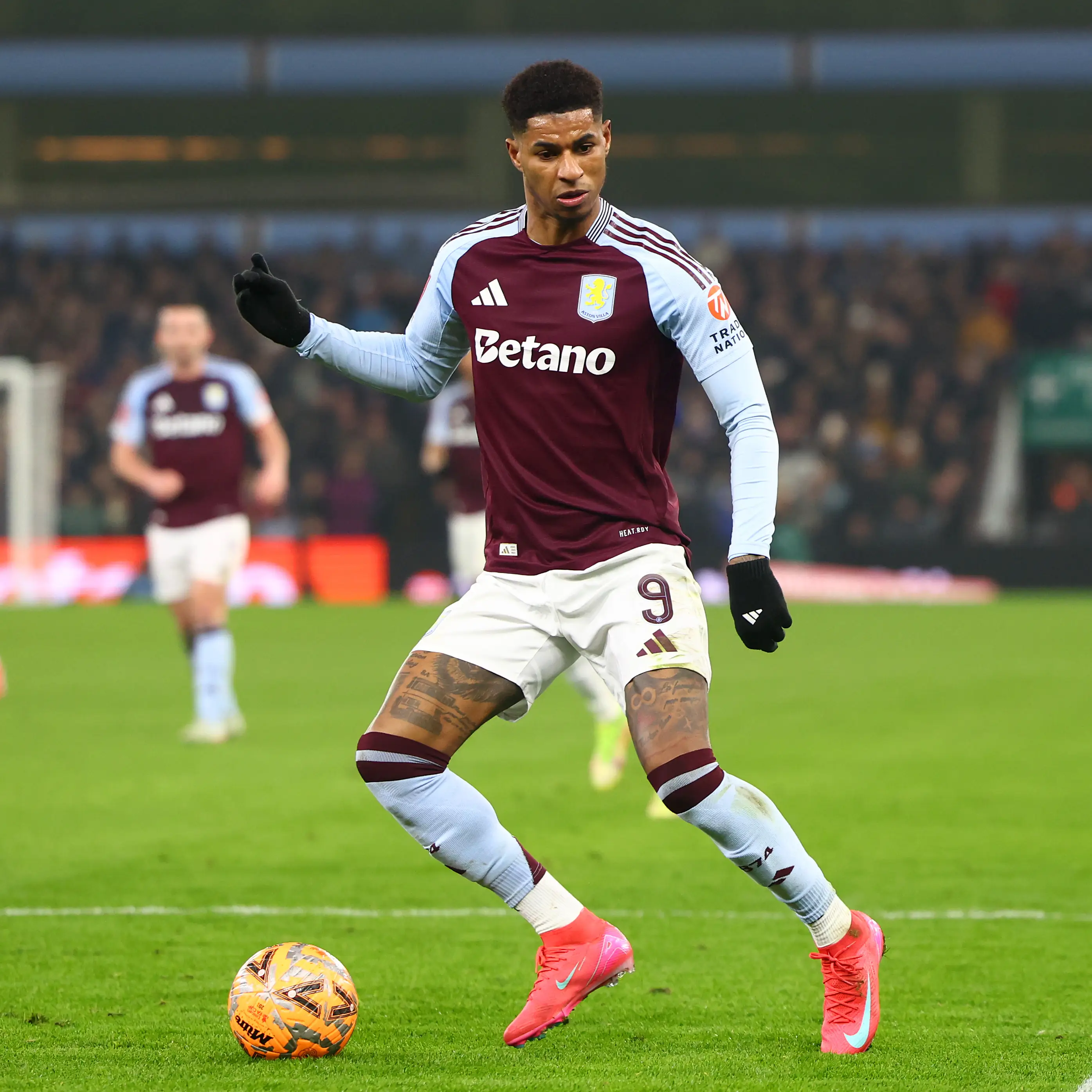 Marcus Rashford made his Aston Villa debut on Sunday. Image: Getty
