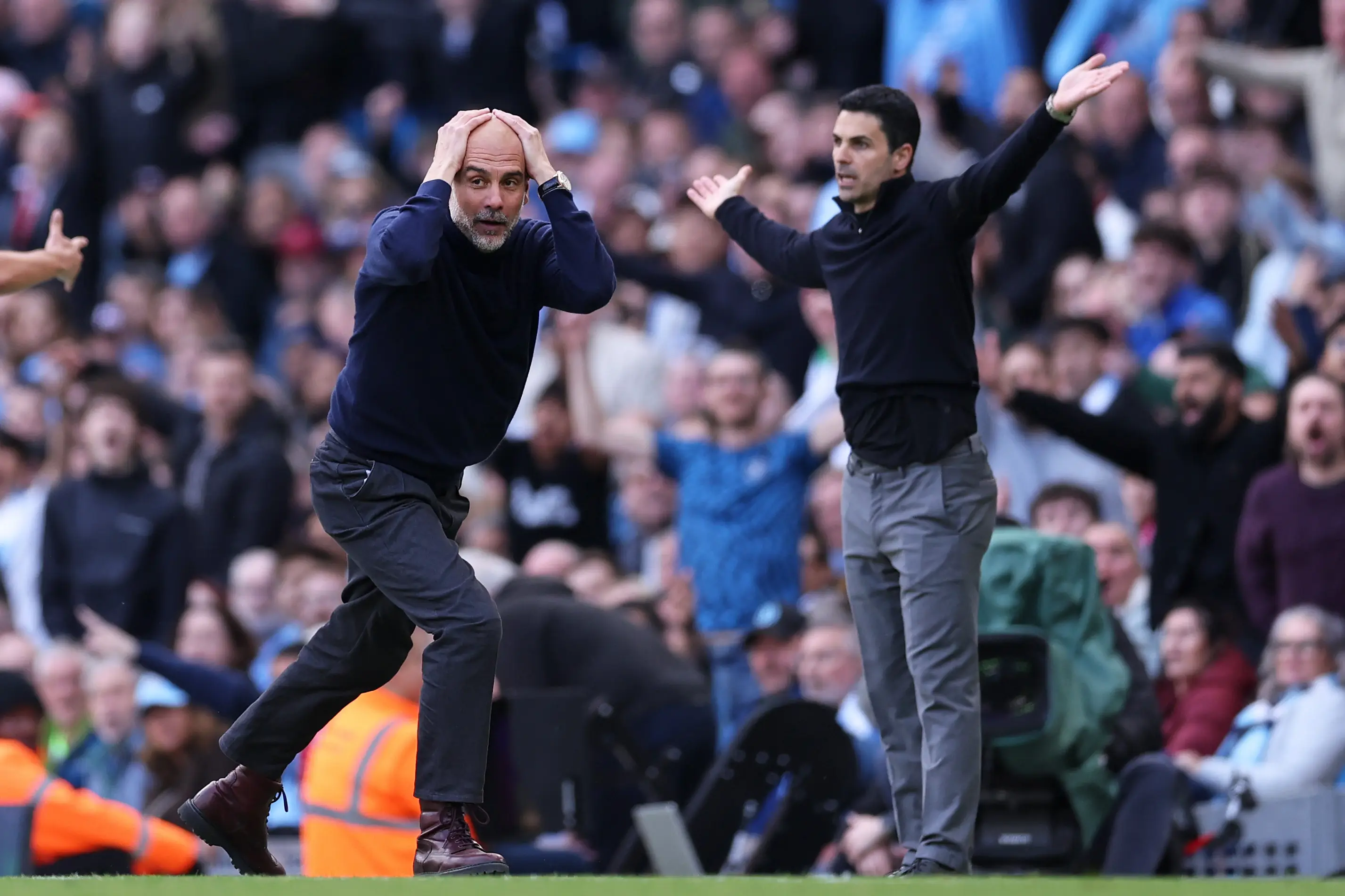 A play-off decider would have occurred if City and Arsenal had played out a 1-1 draw on Sunday. Image credit: Getty

