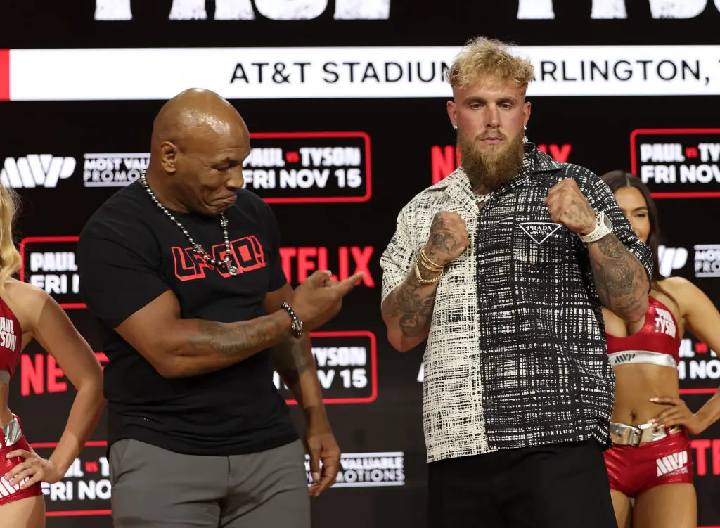 Mike Tyson and Jake Paul will finally meet on Friday (Image: Getty)