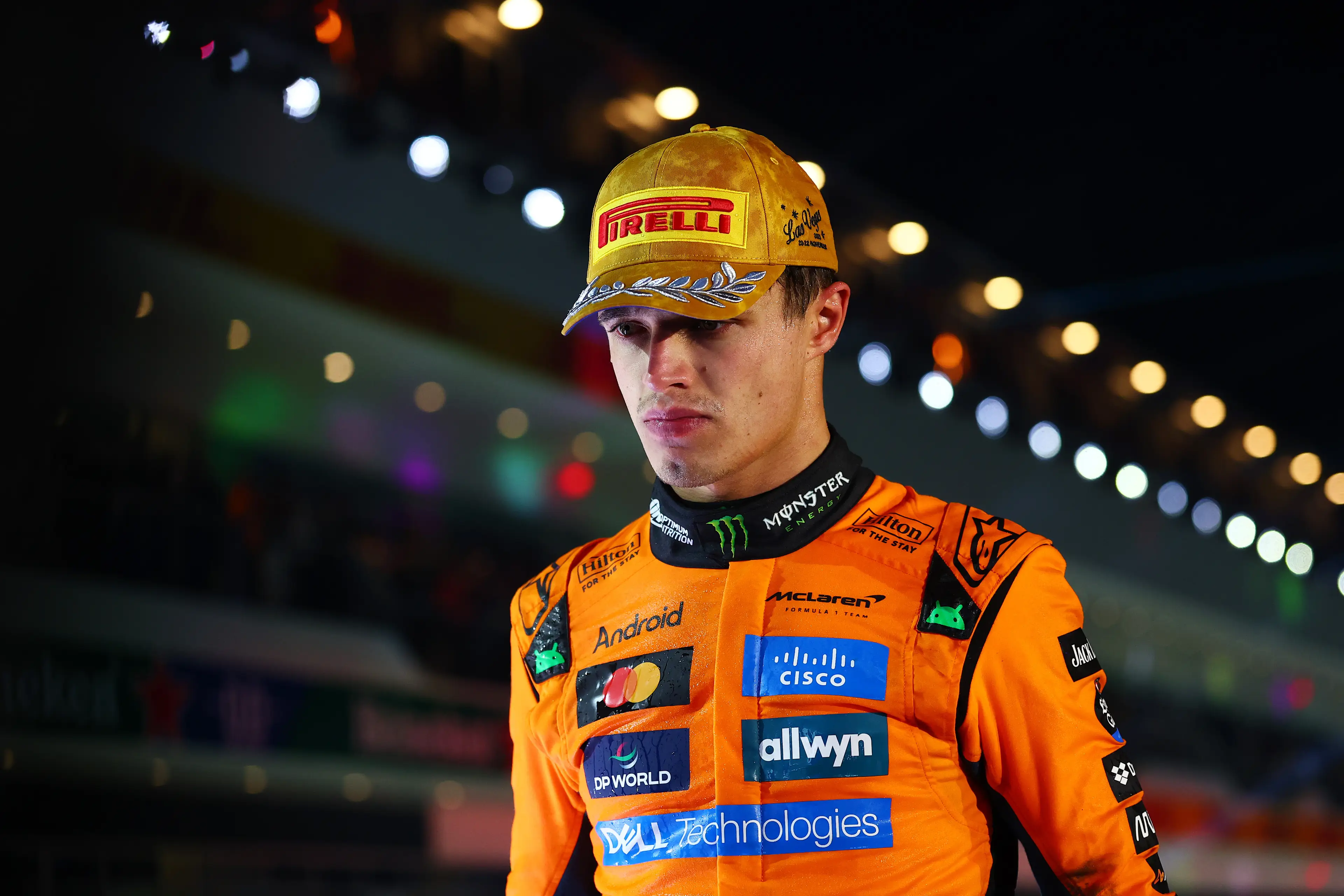Lando Norris crossed the line second in Las Vegas (Image: Getty)