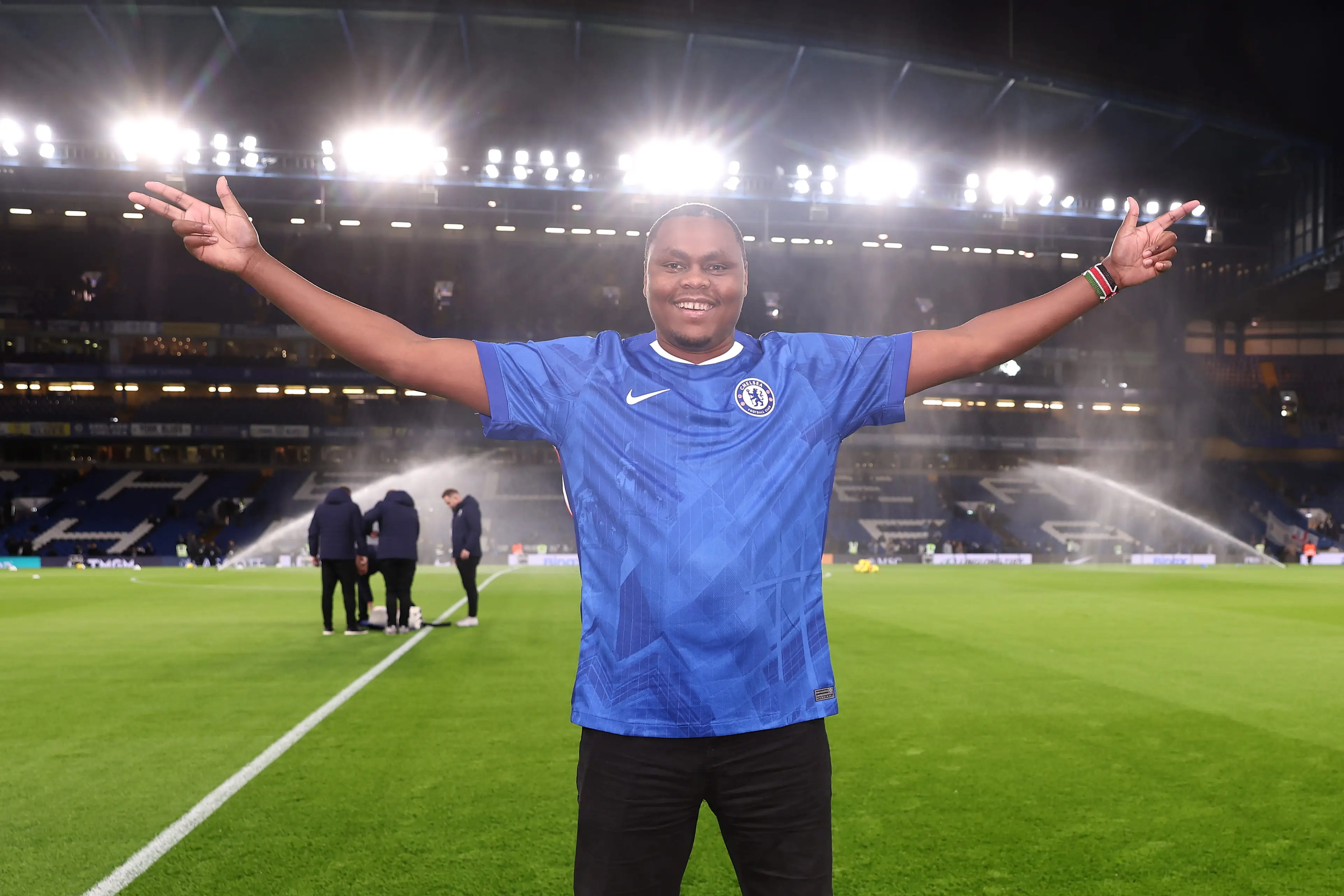 David Munyua visited Chelsea's Stamford Bridge after his World Championship win (Image: Getty)