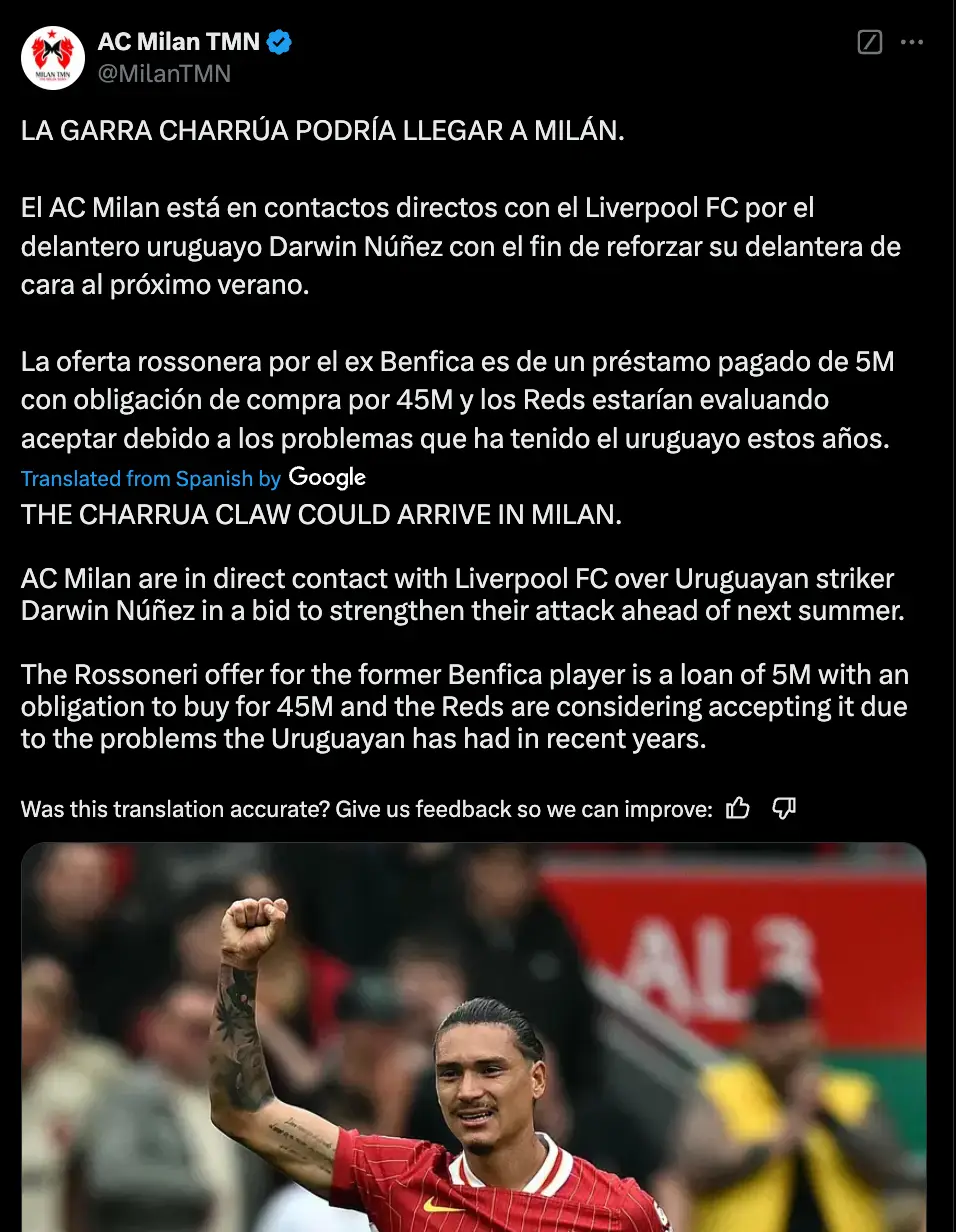 Image: Twitter/@ACMilanTMN