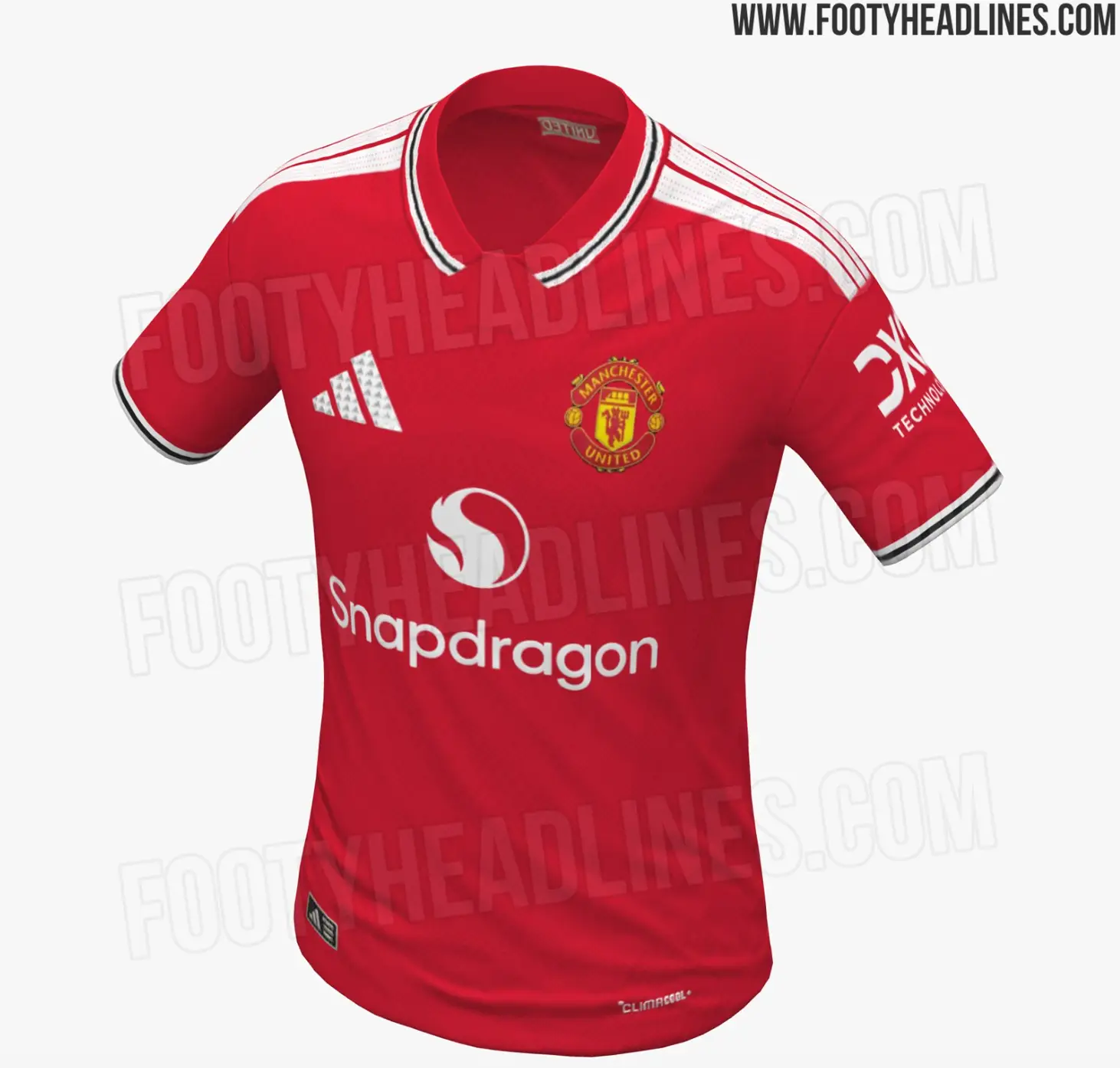 Manchester United's leaked home kit for the 2026-27 season. Image credit: Footyheadlines