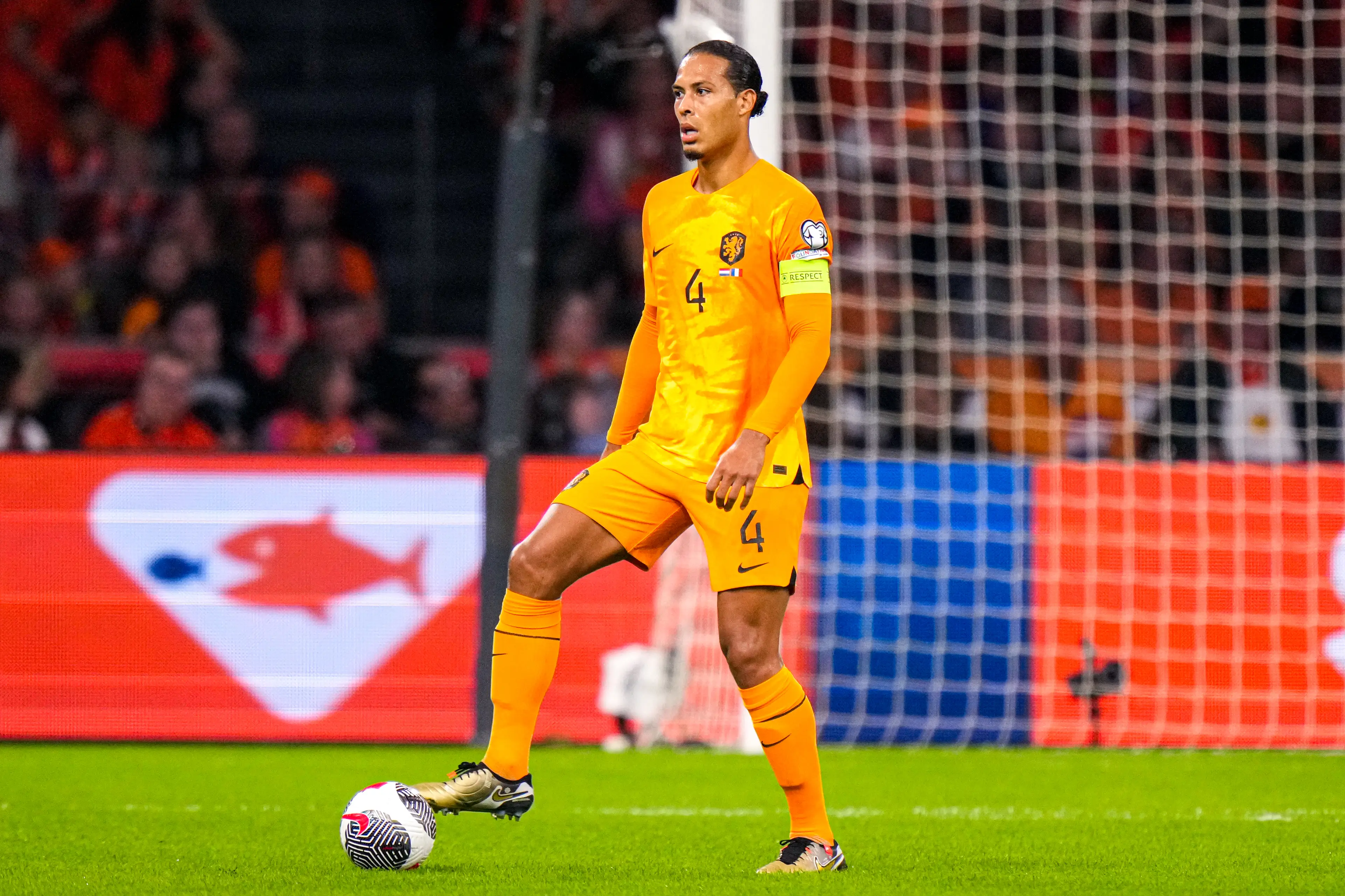 Virgil van Dijk in action for the Netherlands. Image: Getty 