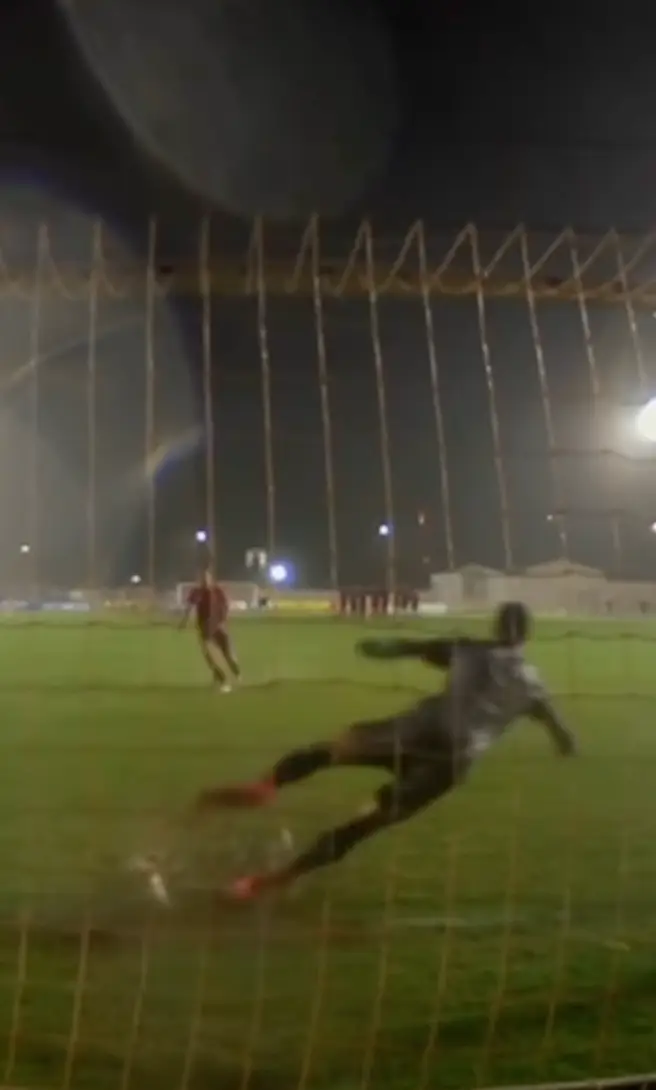 Henrique fooled the goalkeeper with one of the greatest Panenka's of all time. Image credit: TikTok/lukegerr