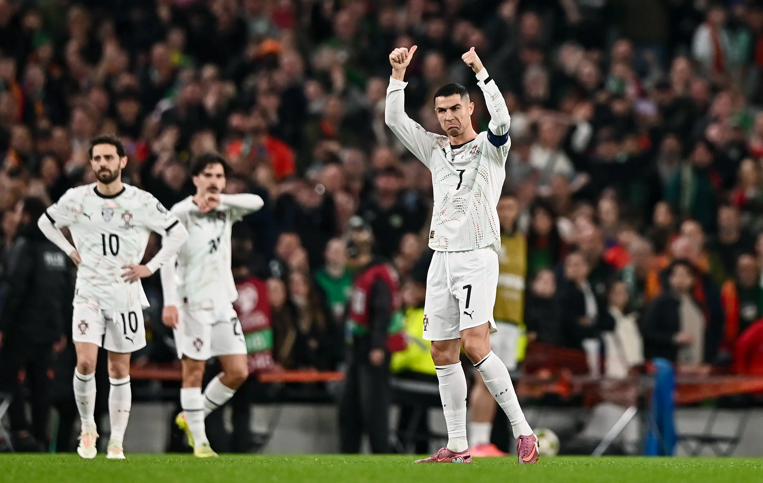 Cristiano Ronaldo saw red as Portugal suffered a shock defeat to the Republic of Ireland. Image: Getty