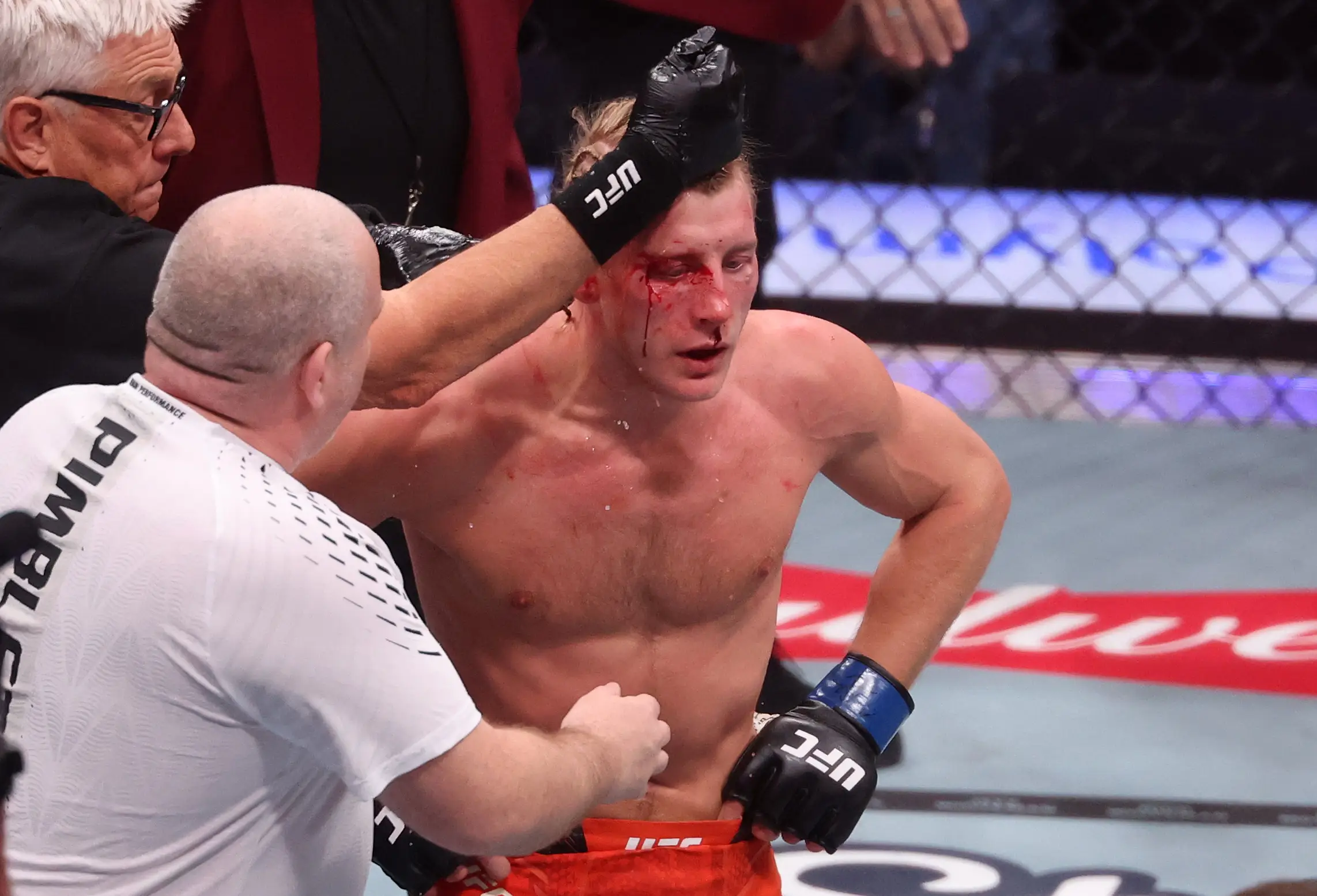 Paddy Pimblett was beaten by Justin Gaethje in the main-event of UFC 324. Image: Getty 