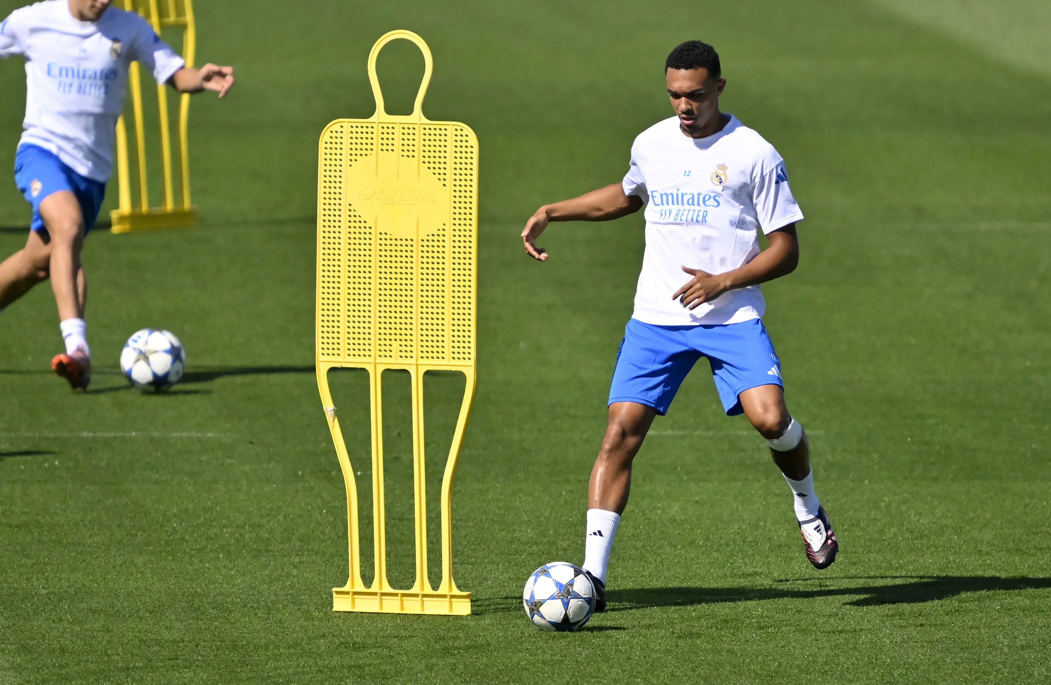 Trent Alexander-Arnold during a Real Madrid training session. Image: Getty 