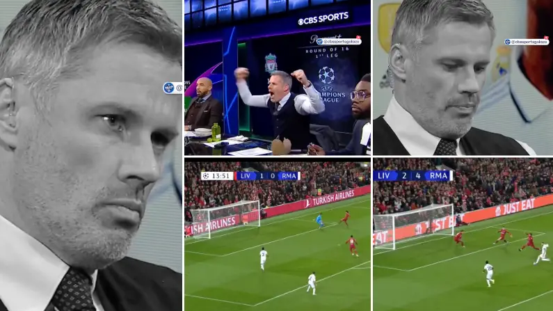Hilarious video of Jamie Carragher's reactions during Liverpool humiliation goes viral