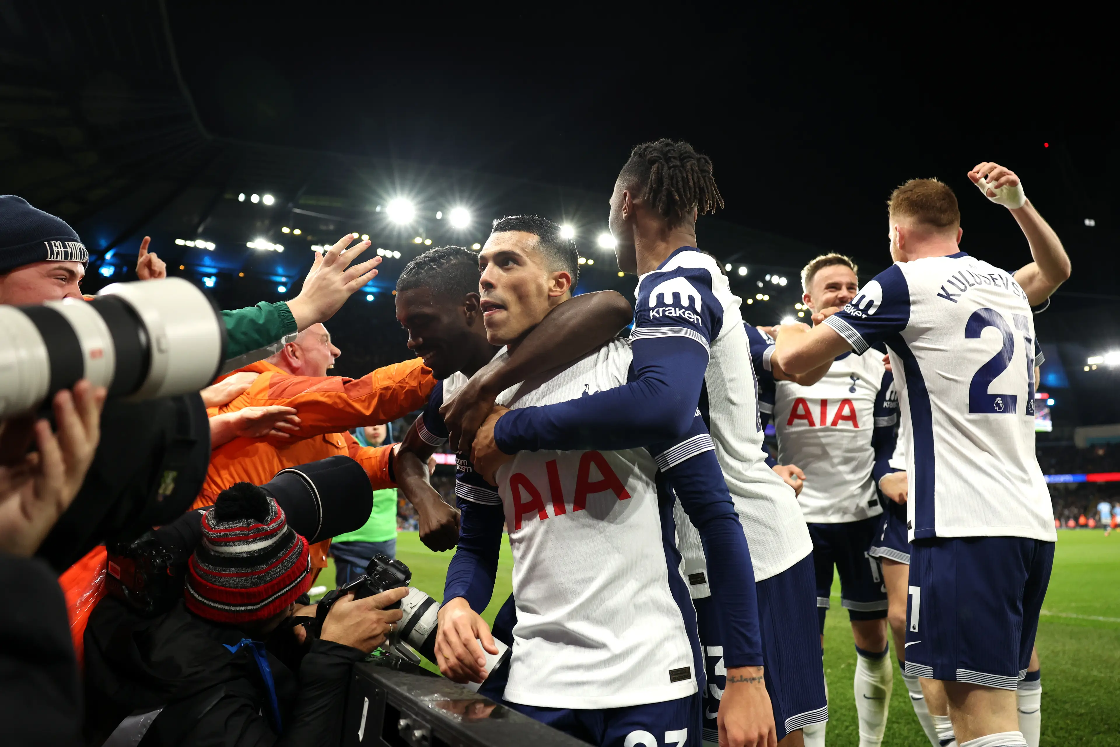 Pedro Porro scored for Spurs in the win over Man City. (