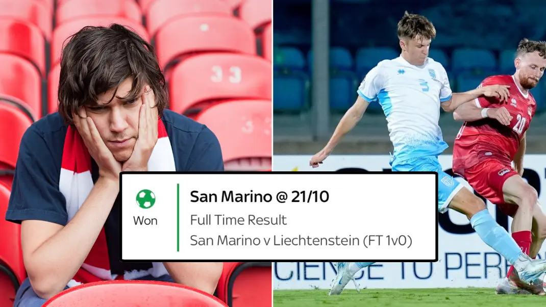 Punter loses out on the best bet of the season because of one team despite backing San Marino to win