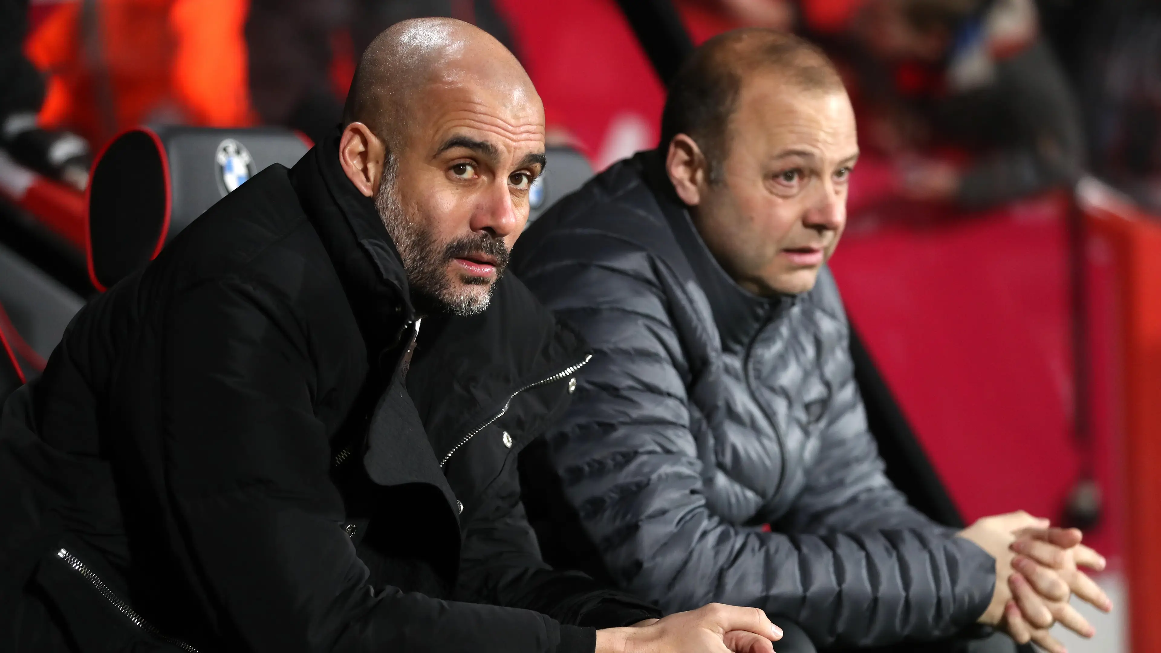 Pep Guardiola alongside Rodolfo Borrell.