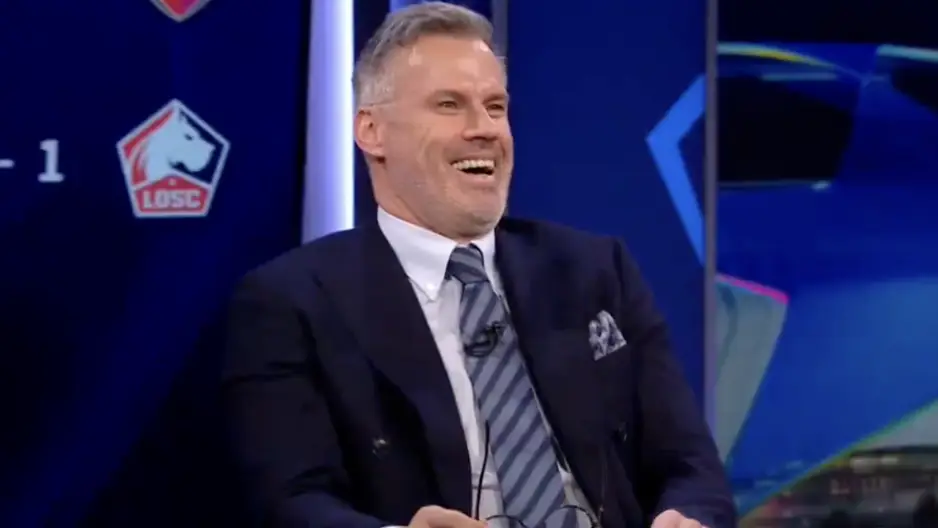 Jamie Carragher can't hide his feelings as brutal CBS Sports poll reveals what audience really thinks of him