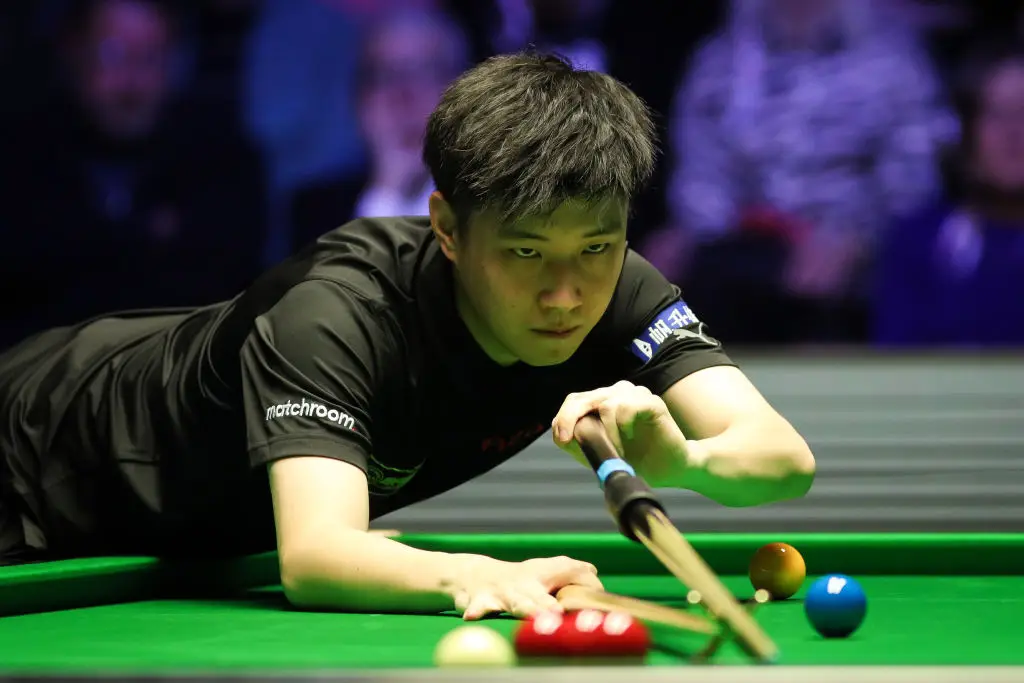 Zhao Xintong in action during the 2022 Champion of Champions event - Getty