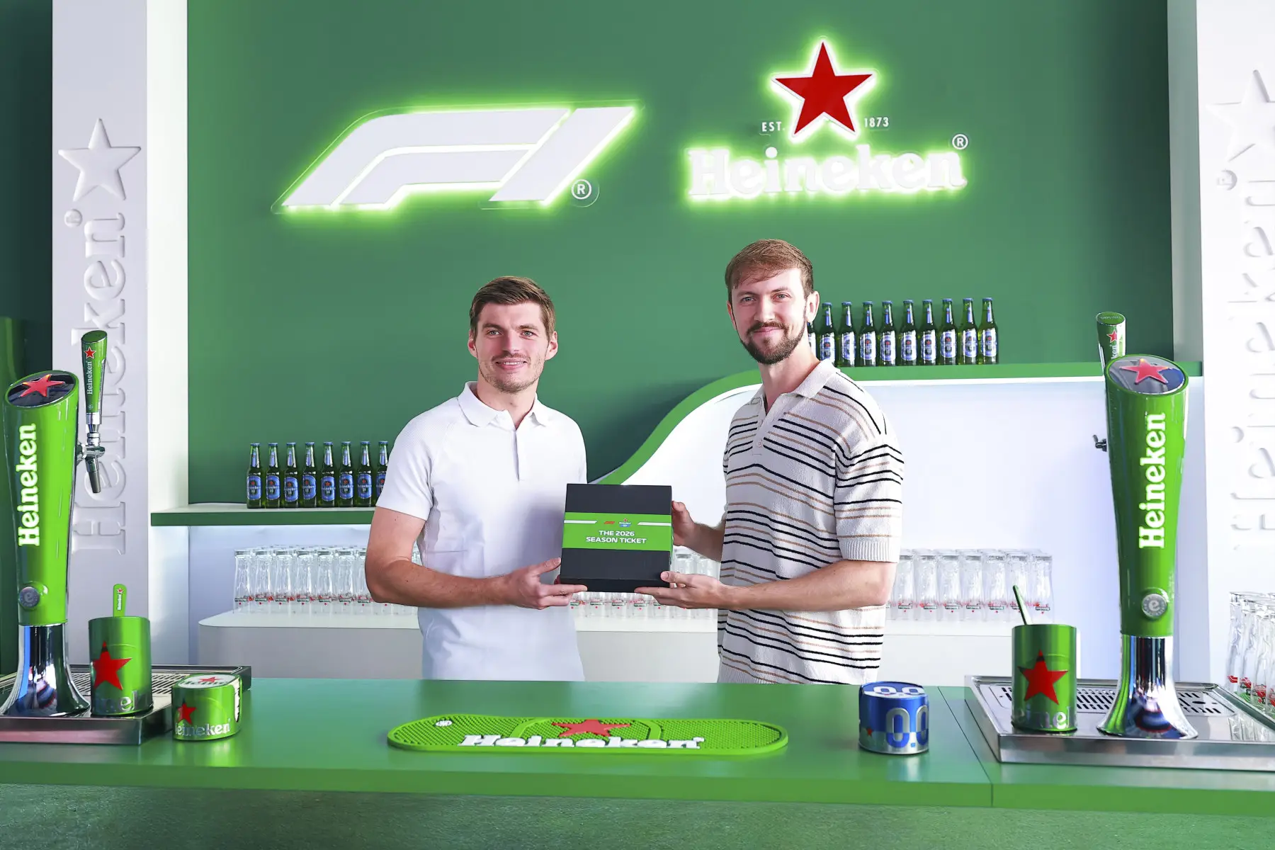 Max Verstappen and Brandon Burgess (Image: Heineken)