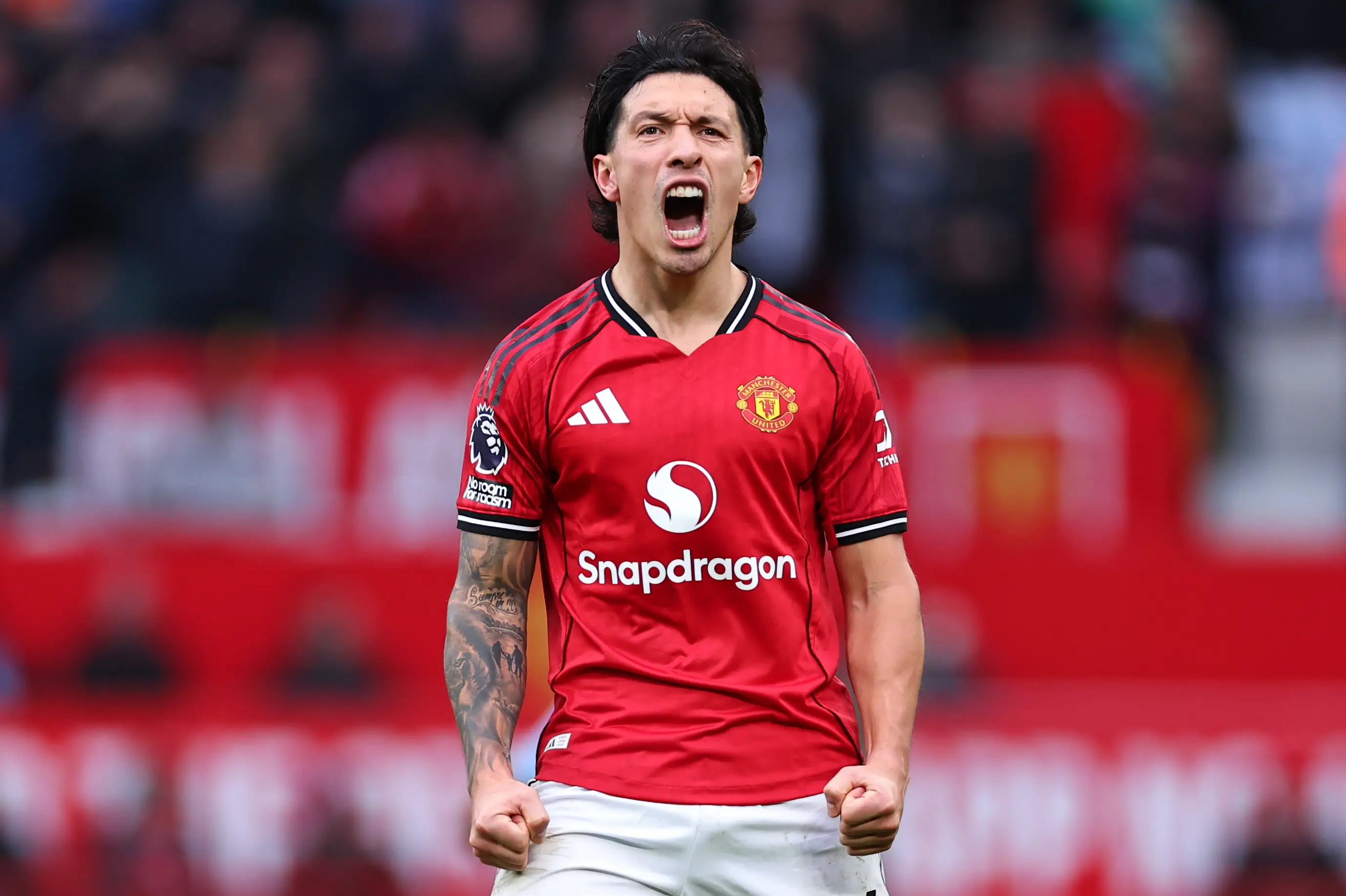 Lisandro Martinez has been linked with a shock move away from Manchester United. Image: Getty