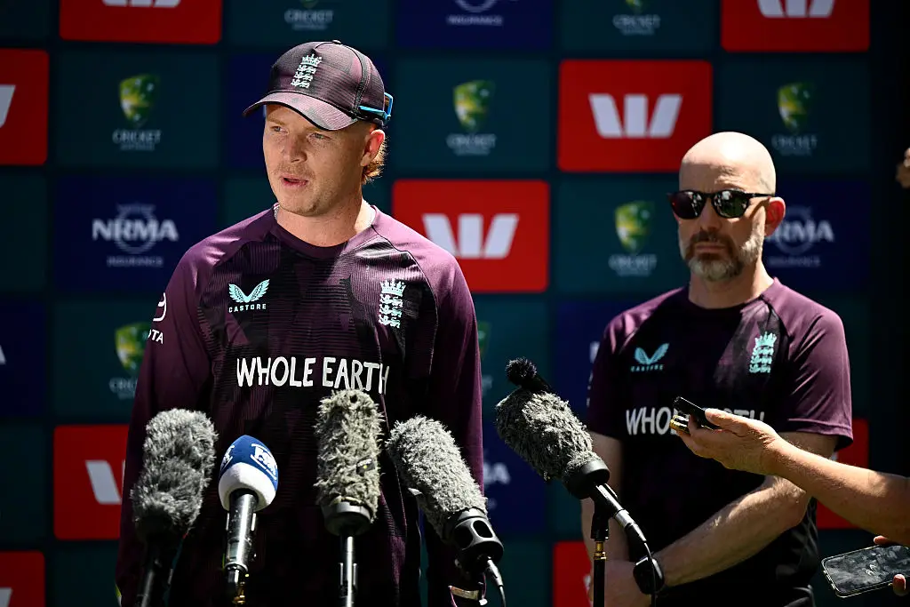 Ollie Pope spoke with the media ahead of the second test of The Ashes. (Image: Gareth Copley/Getty Images)