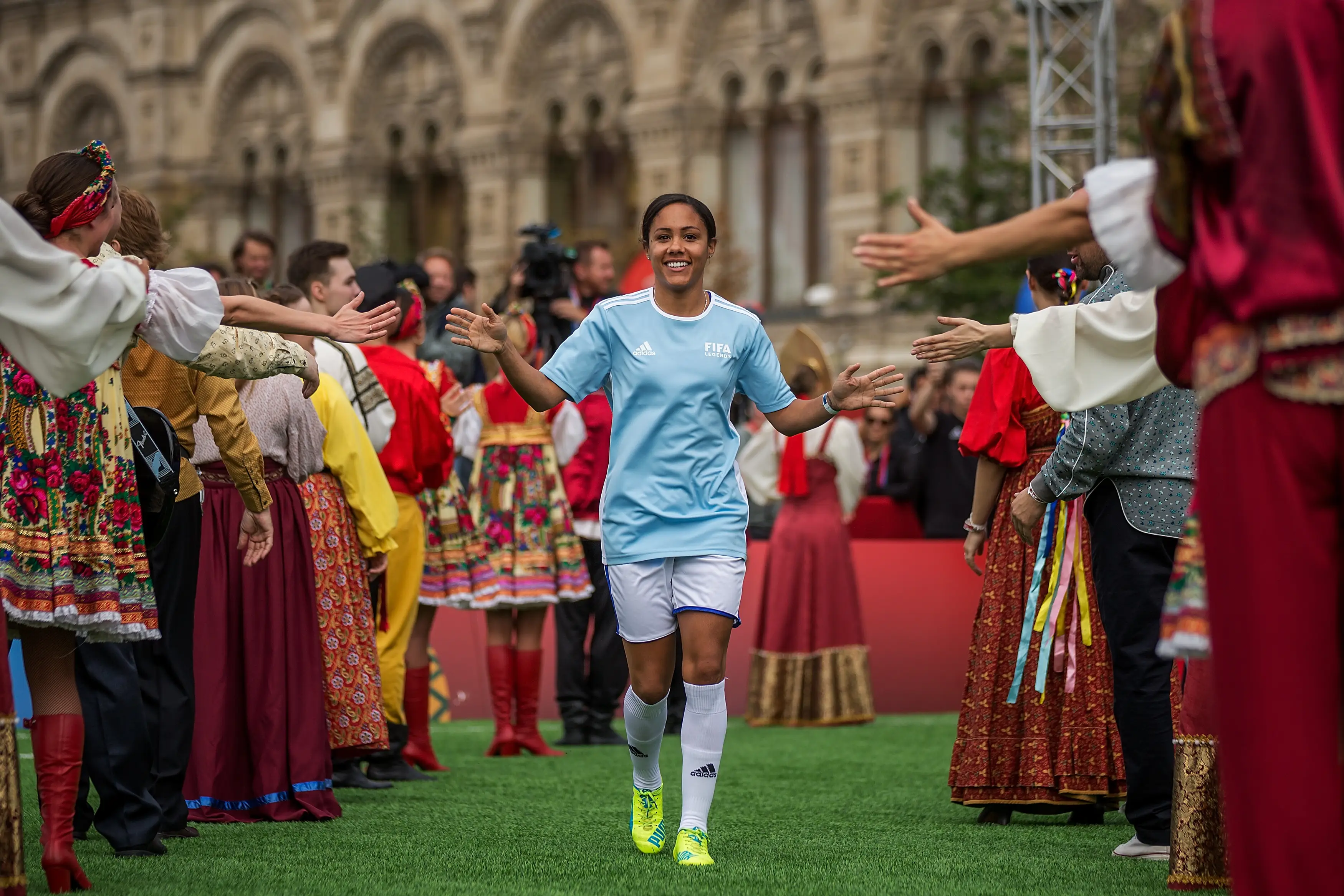 Alex Scott pictured in Moscow. Image credit: Getty