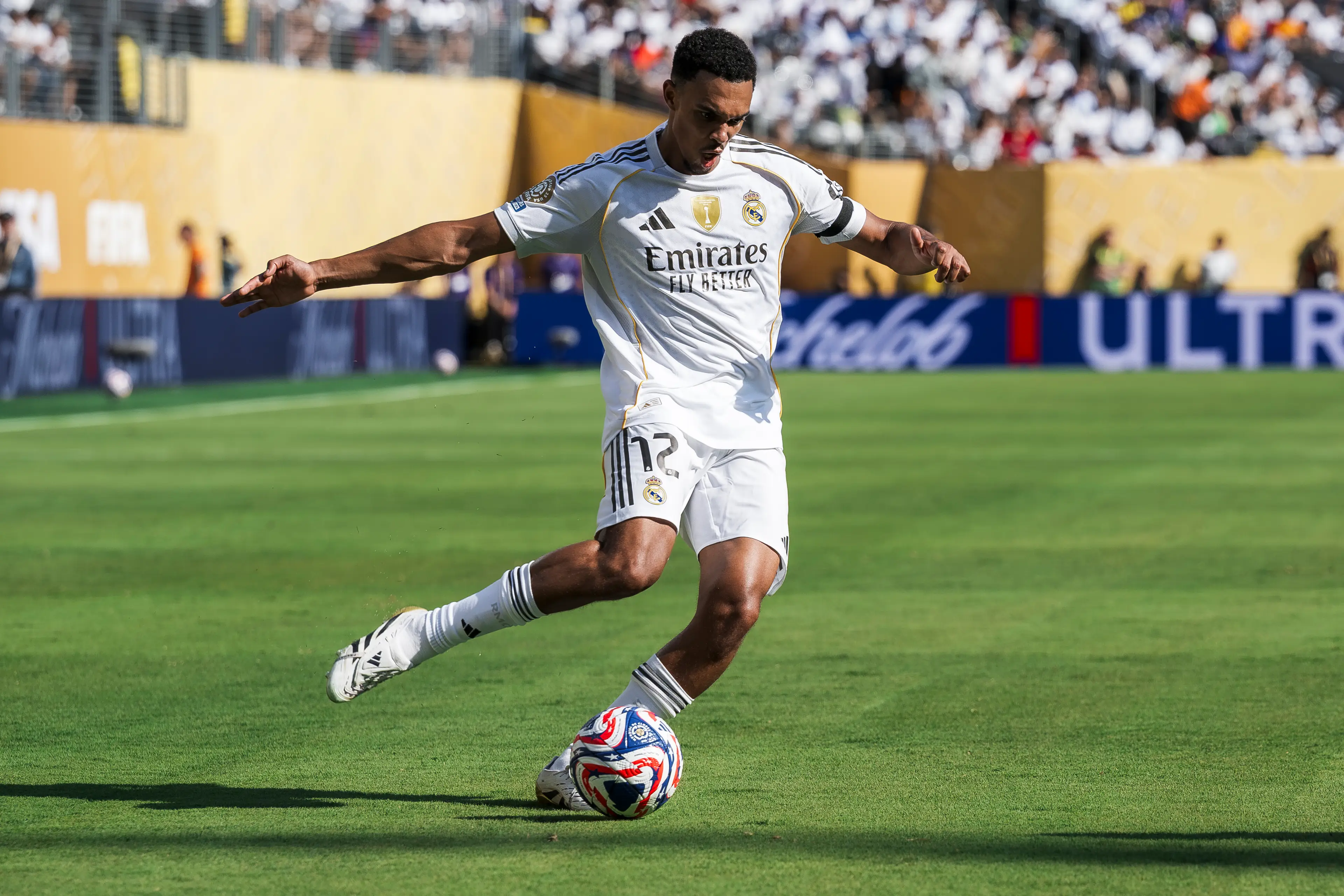 Trent Alexander-Arnold in action for Real Madrid following his transfer from Liverpool. Image: Getty