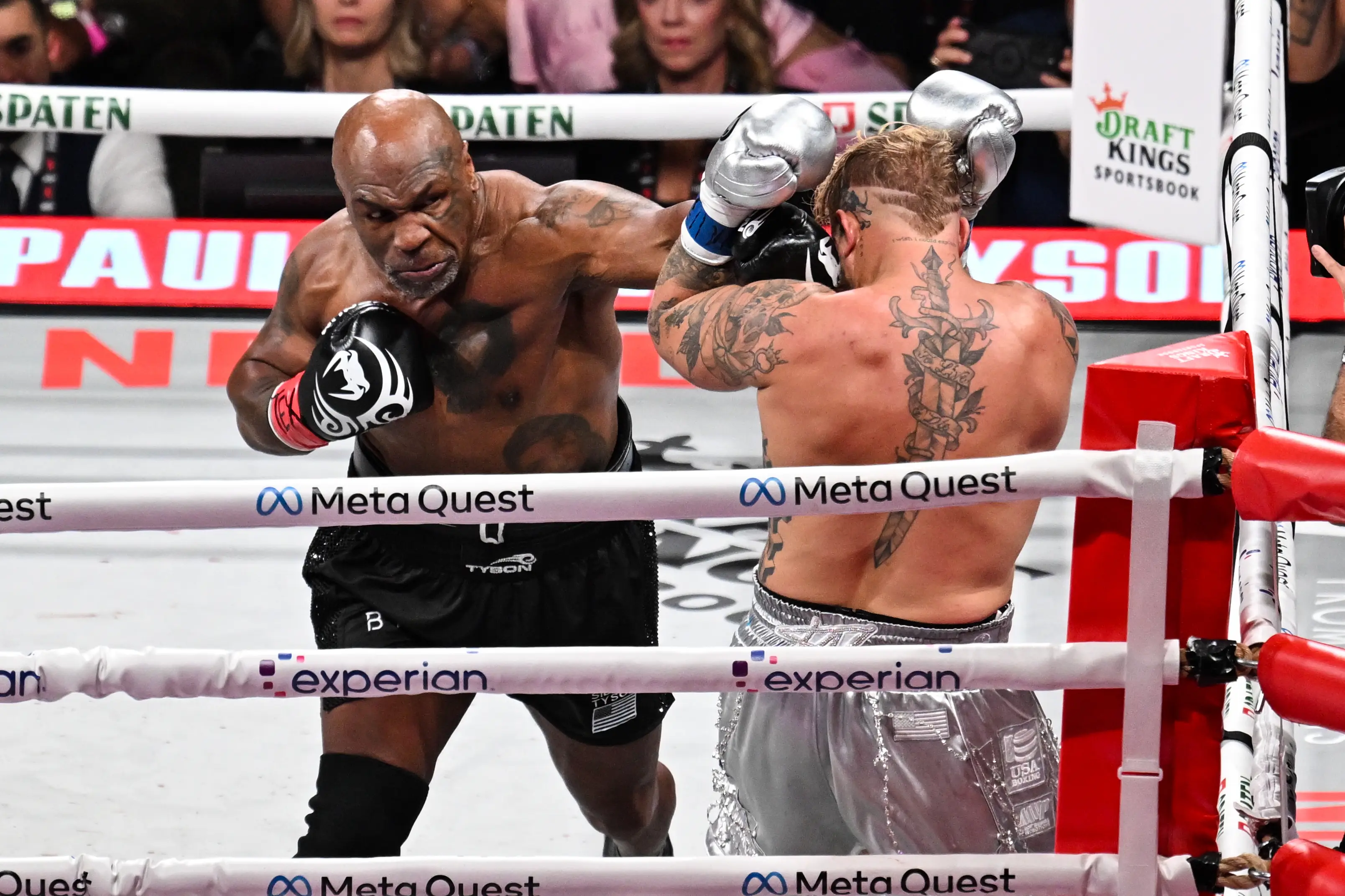 Mike Tyson during his professional bout against Jake Paul. Image: Getty