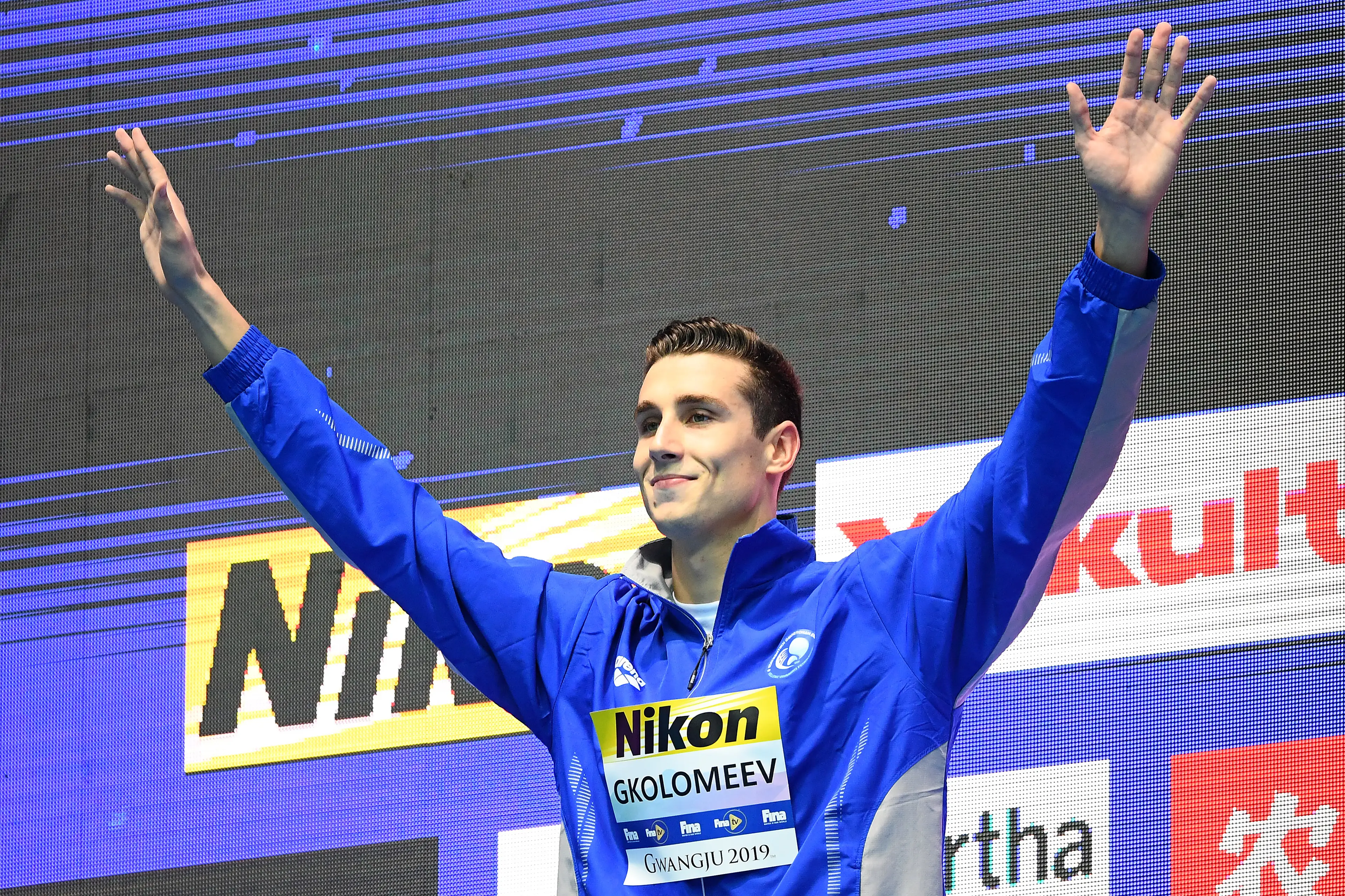 Silver medalist Kristian Gkolomeev at the Gwangju 2019 FINA World Championships.