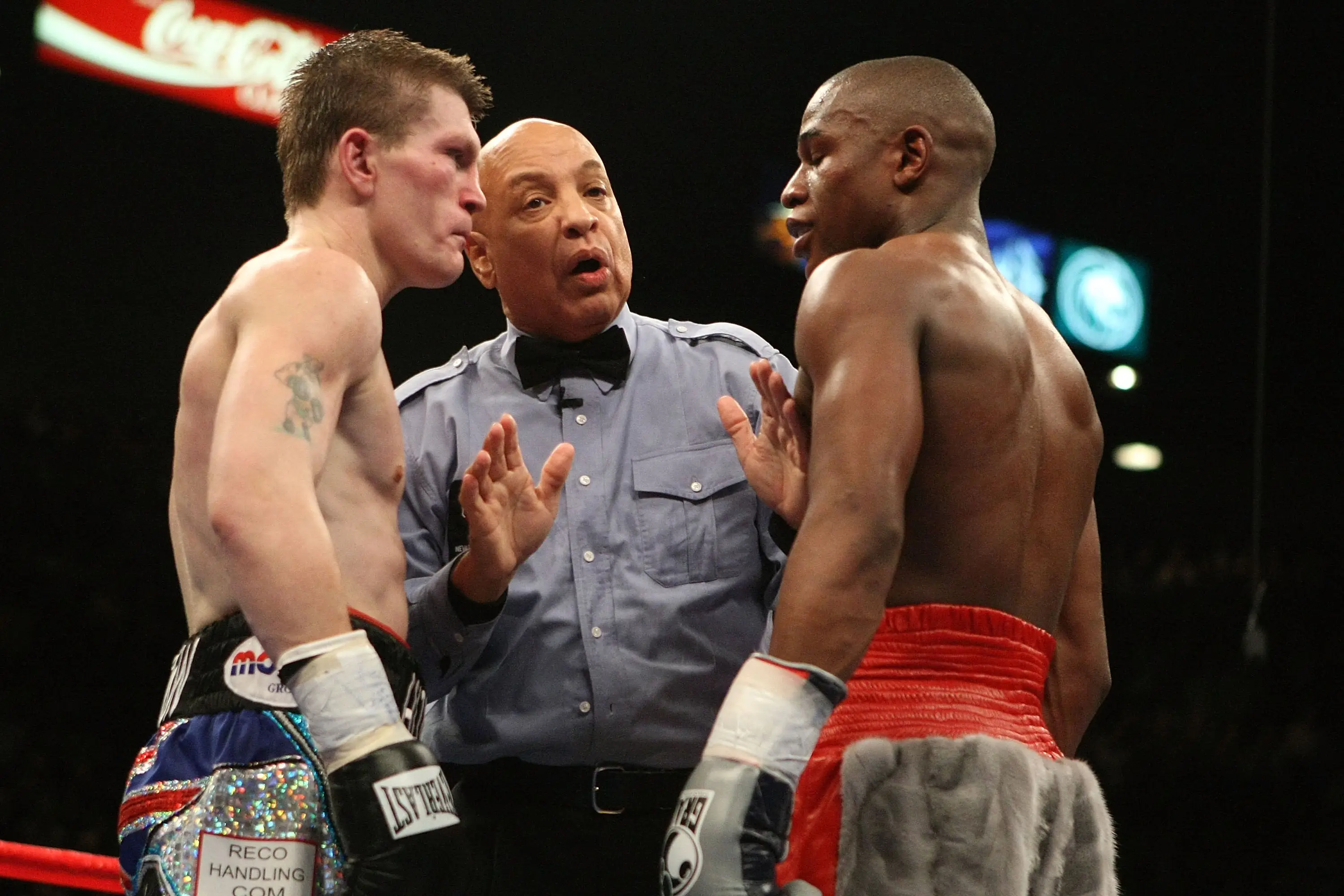 Ricky Hatton and Floyd Mayweather. Image: Al Bello / Staff via Getty