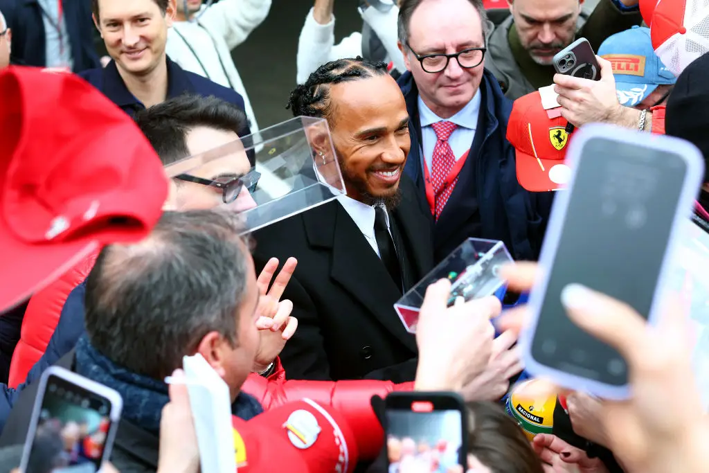 Lewis Hamilton met Ferrari fans on Monday (Image: Getty)