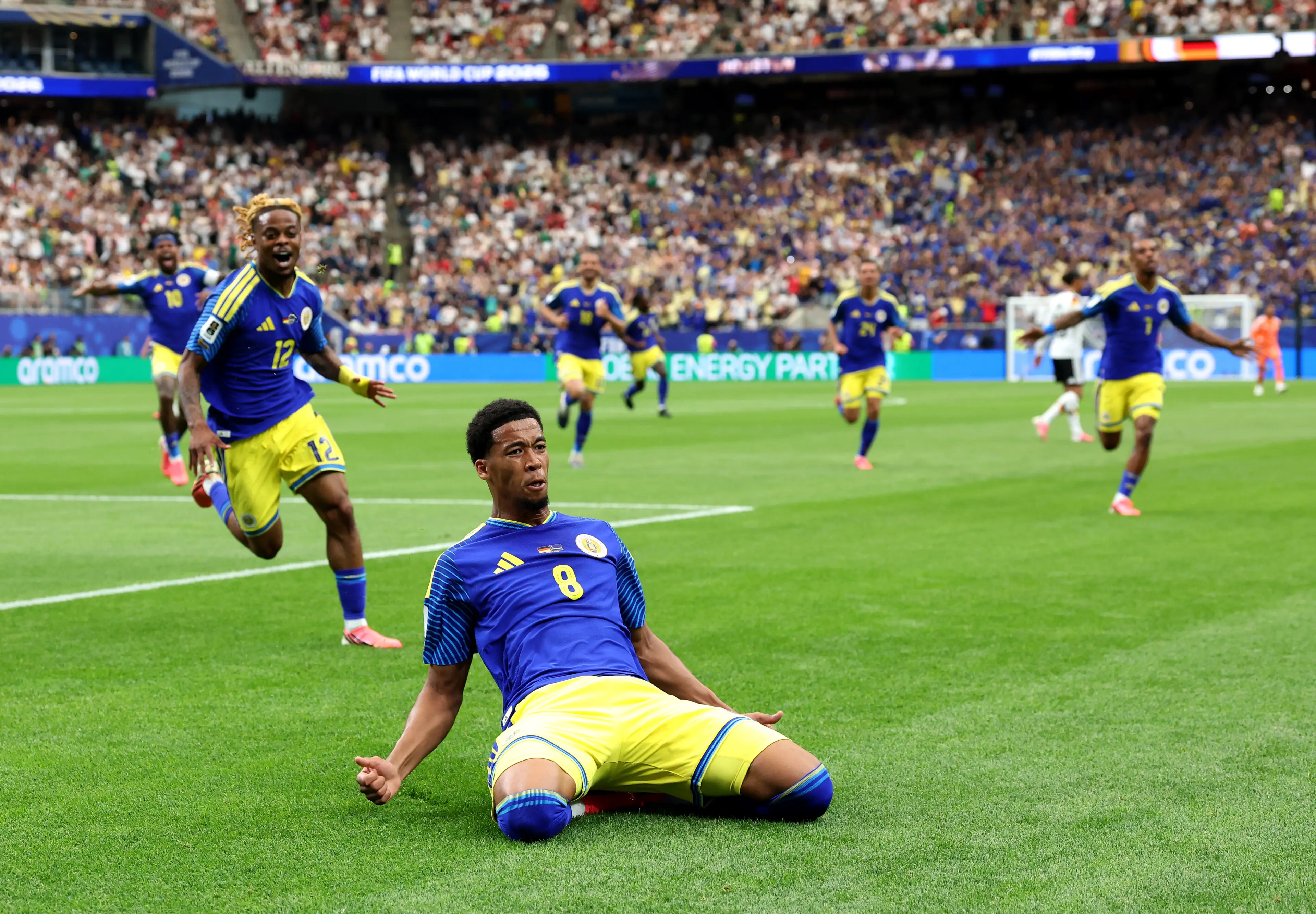 Livano Comenencia celebrates scoring Curacao's first ever World Cup goal. Image credit: Getty