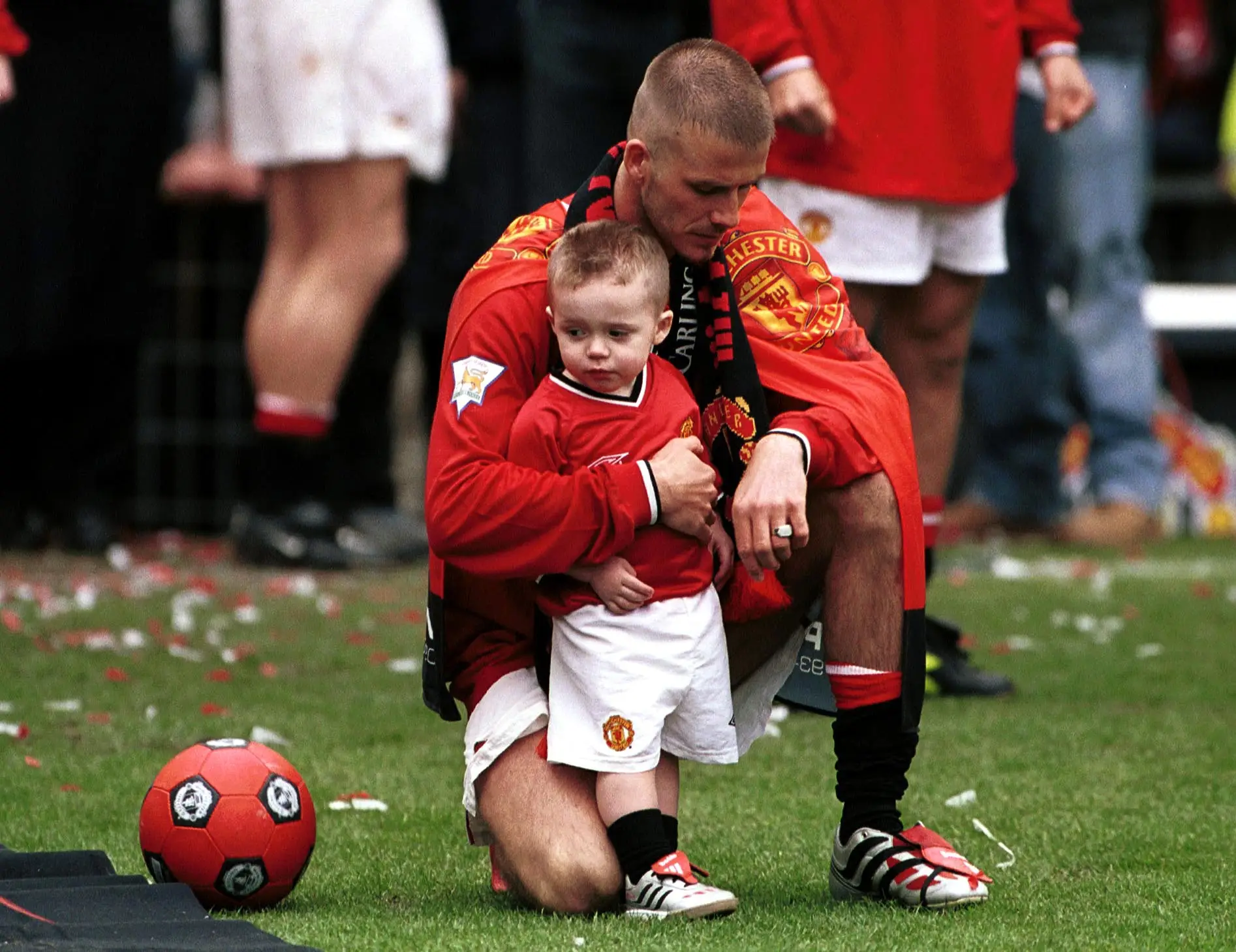 Brooklyn Beckham was born when David Beckham was playing for Manchester United. Image: Getty 