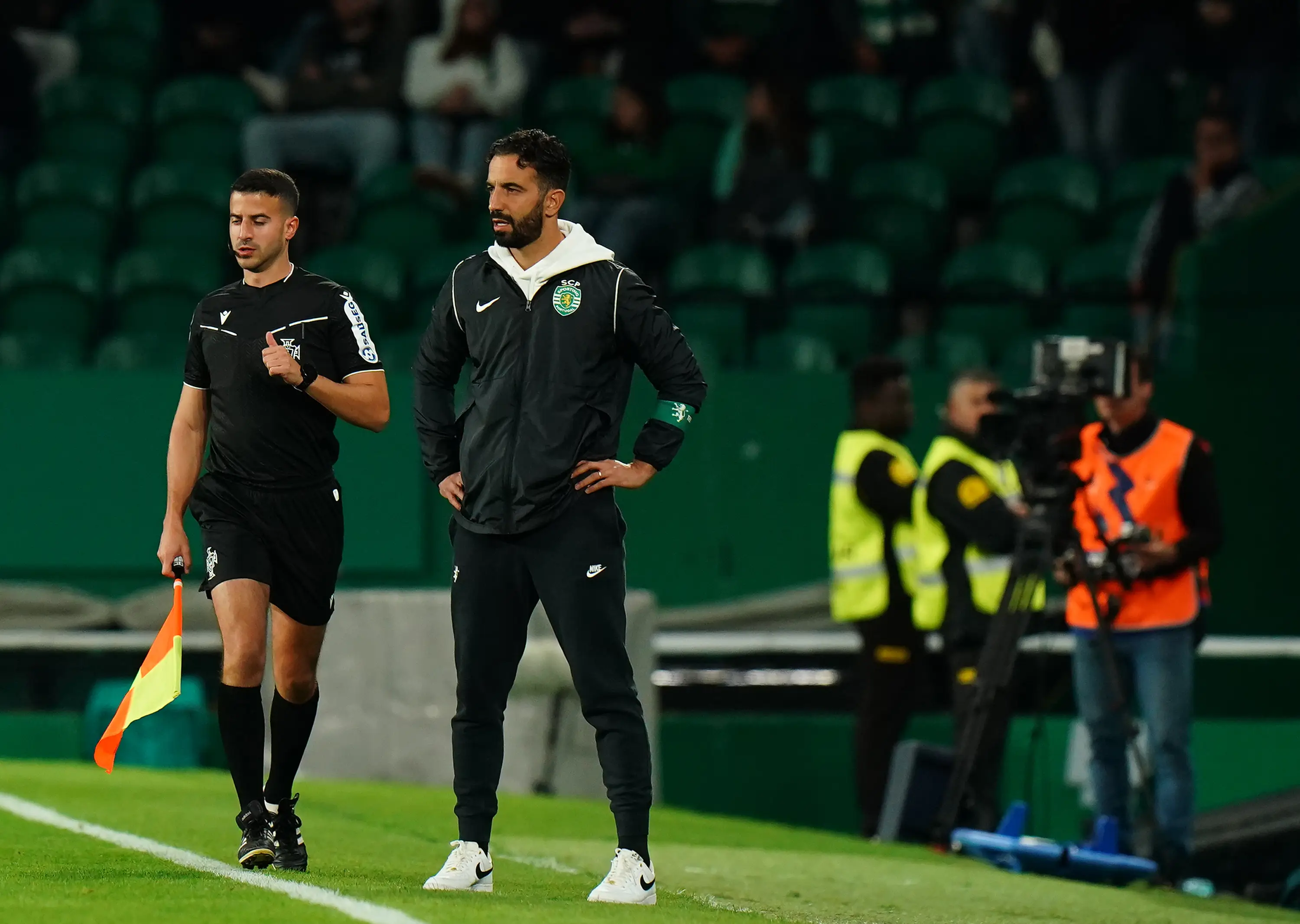 Ruben Amorim on the touchline for Sporting CP's cup tie on Tuesday. Image: Getty 