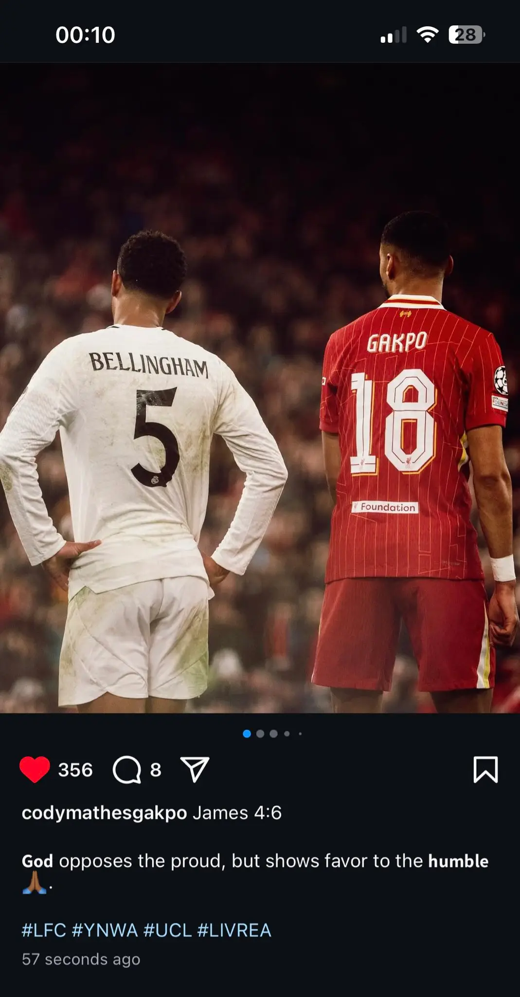 Cody Gakpo's Instagram post. Image: Instagram/@codymathesgakpo