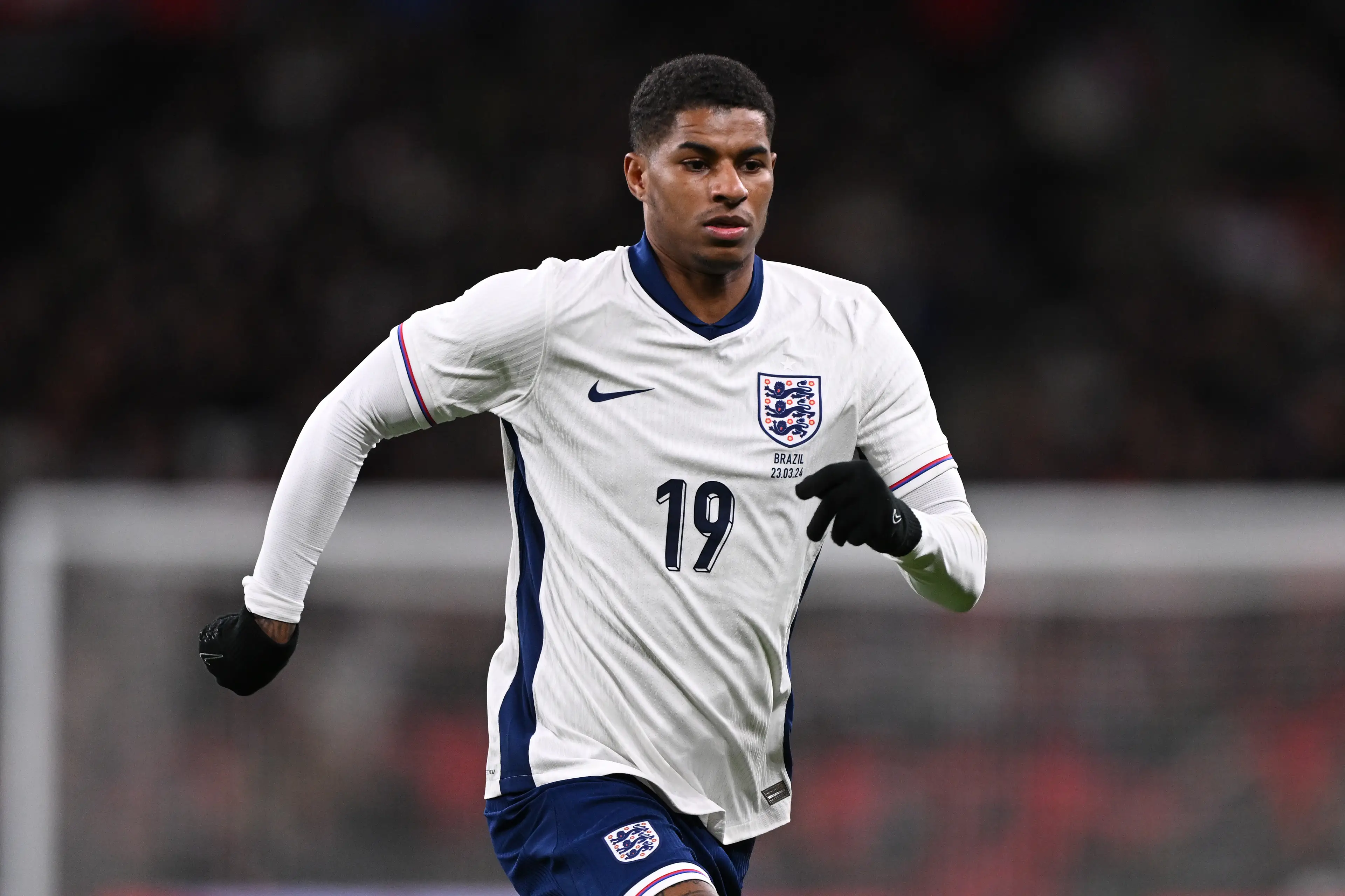 Marcus Rashford in action for England. Image: Getty 