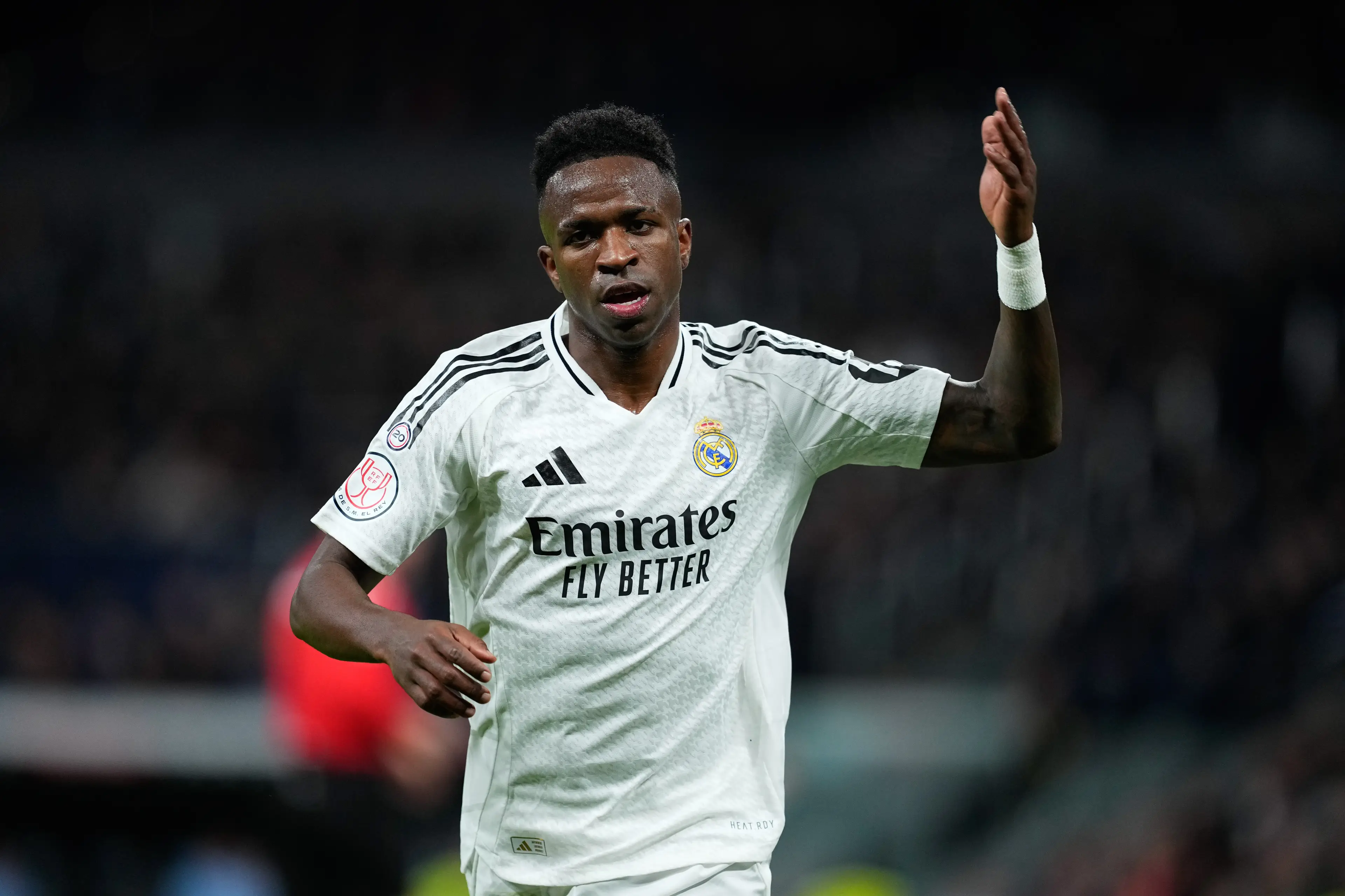 Vinicius Junior has been linked with a move to Saudi Arabia. Image: Getty
