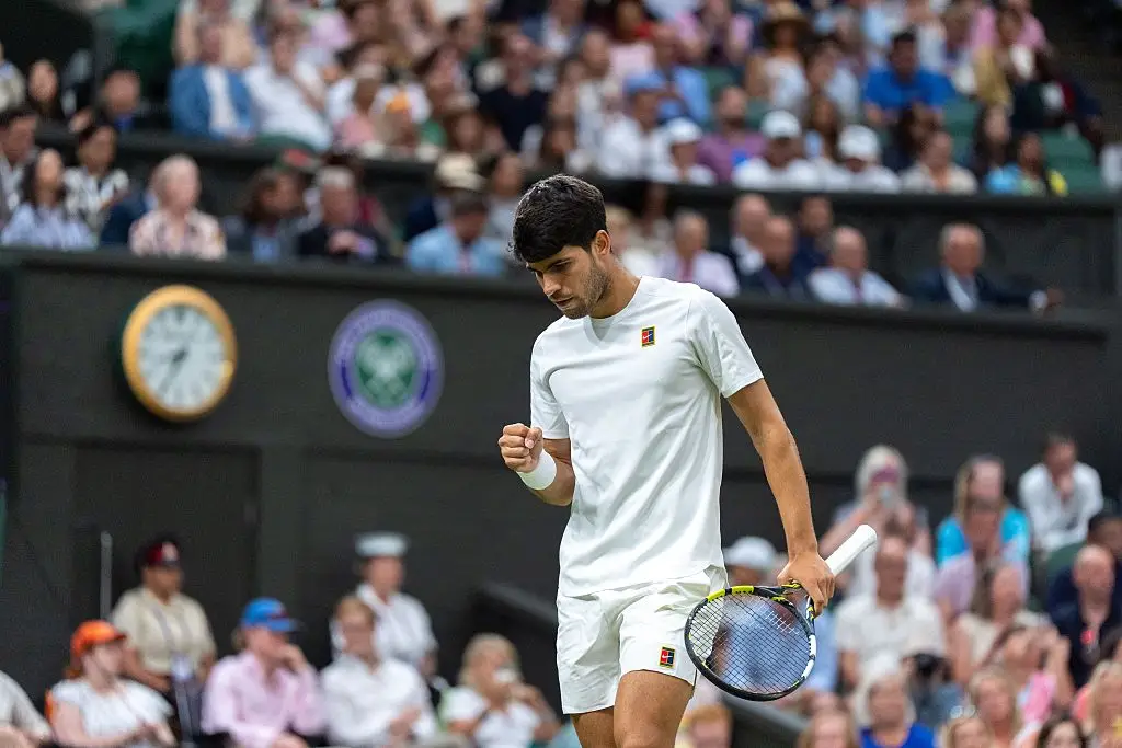 Carlos Alcaraz will face Brit Cameron Norrie in the Wimbledon quarter-finals. (Image: Getty)