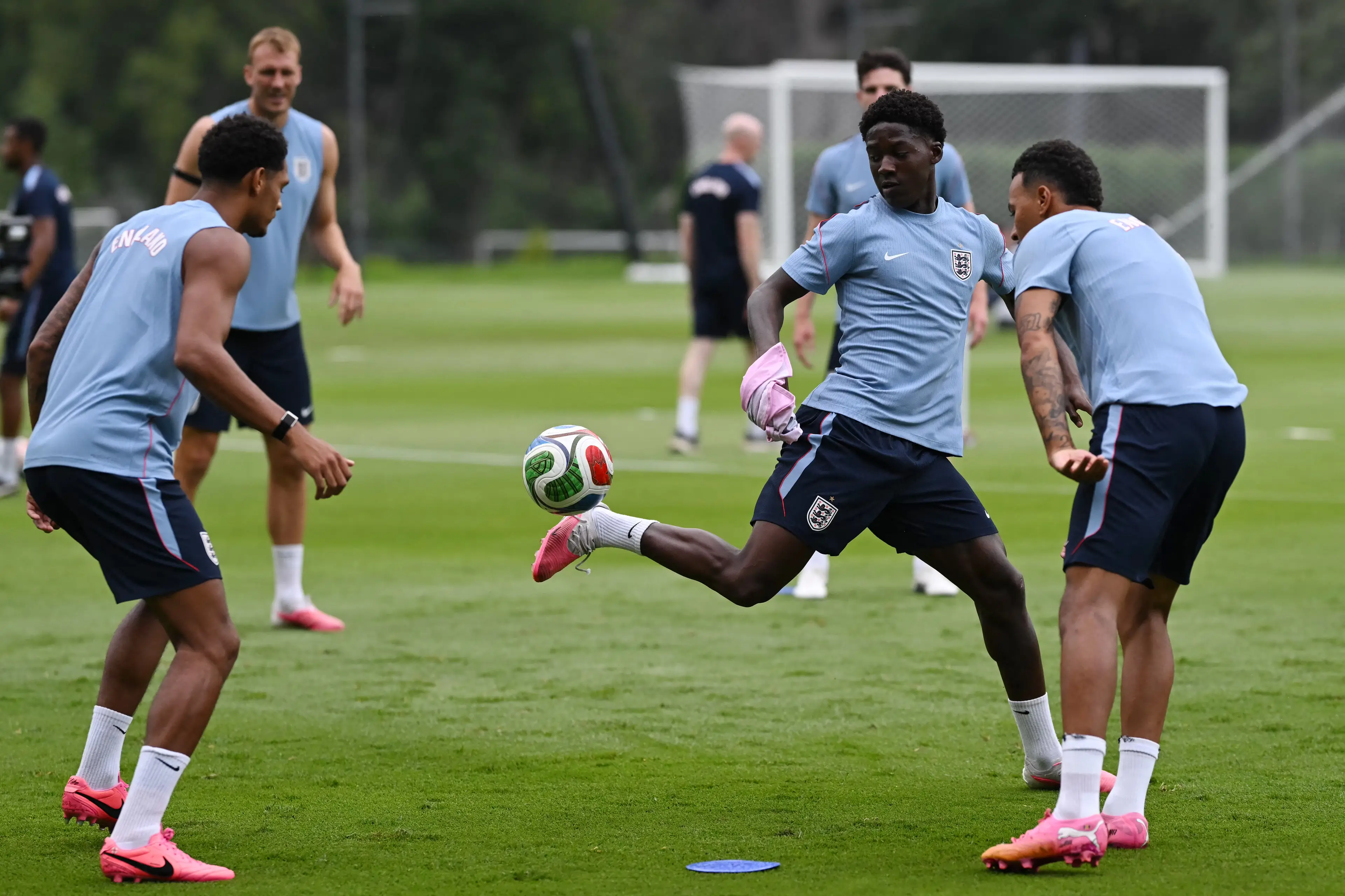 Mainoo pictured in training at the World Cup. Image credit: Getty