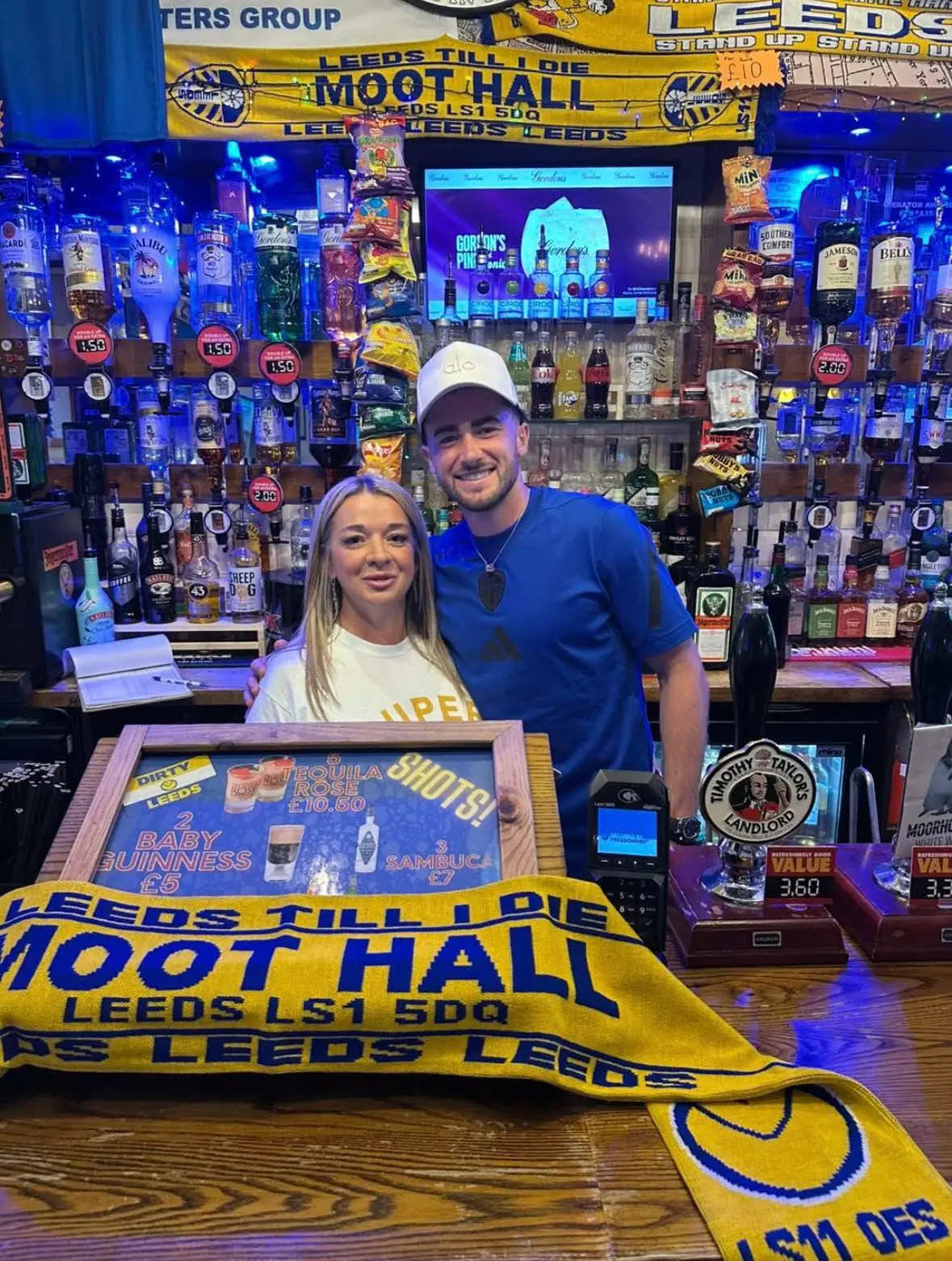 Jack Harrison put money behind the bar for Leeds supporters. Image: The Moot Hall Arms