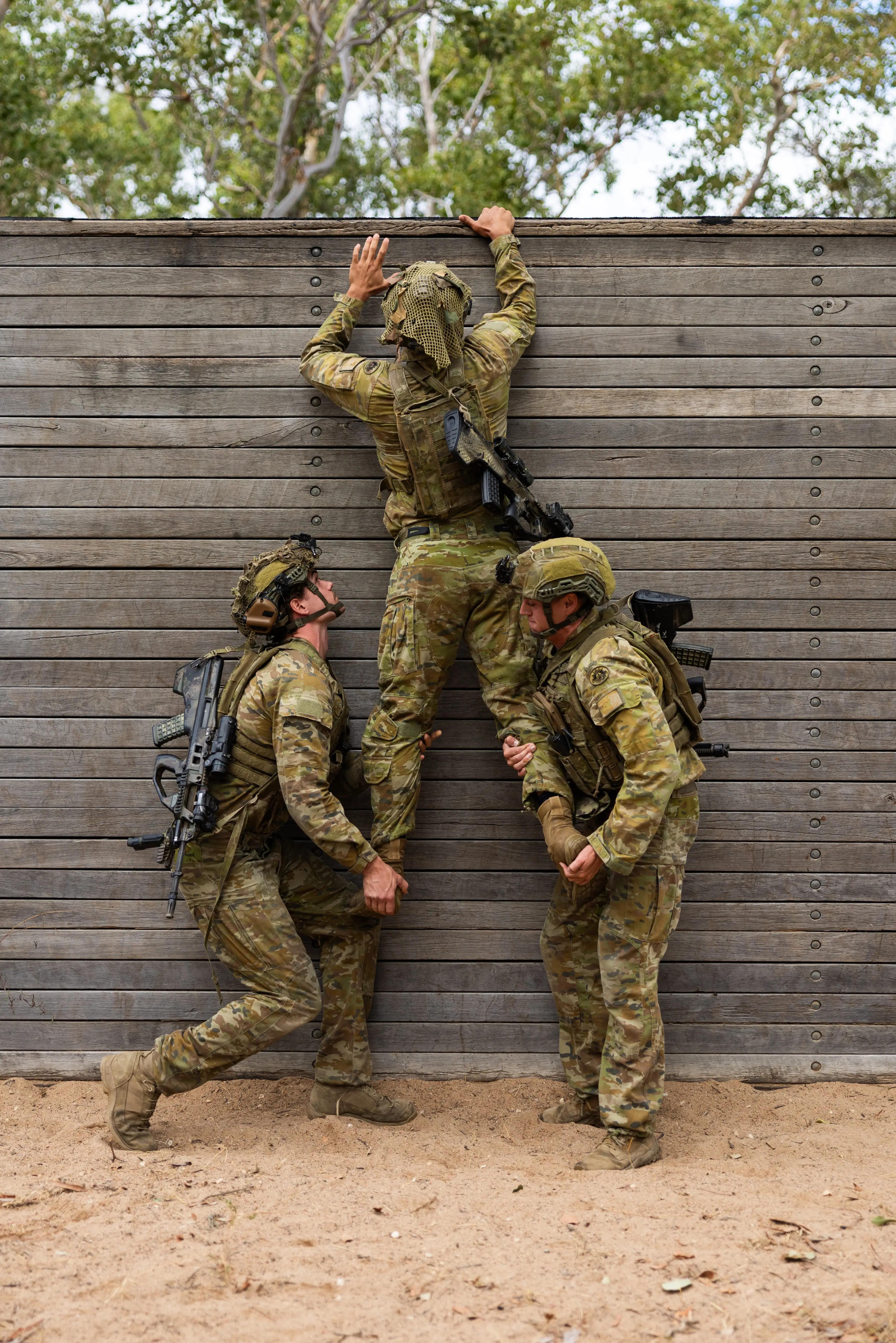 Army soldiers in training
