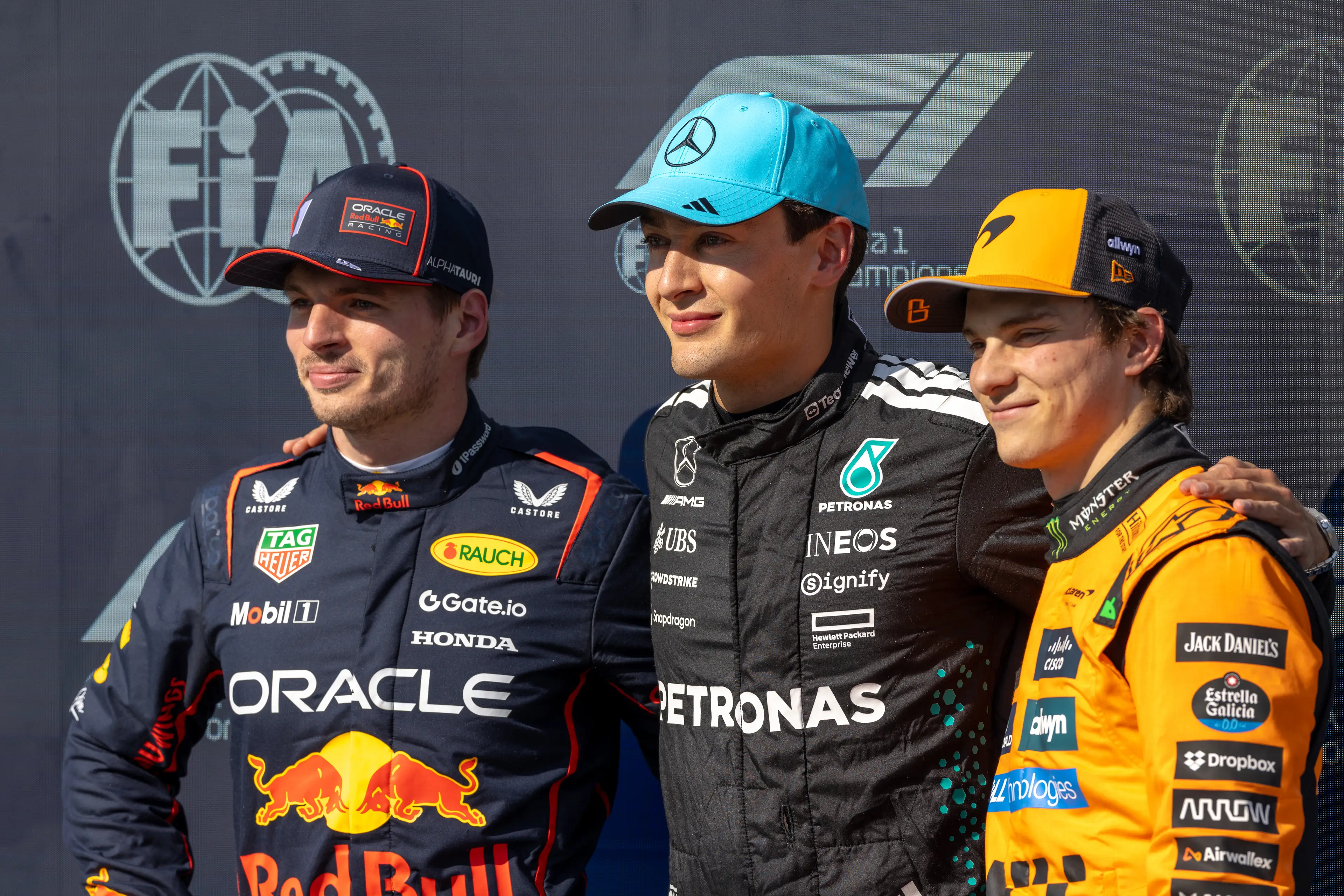 George Russell beat Max Verstappen to claim pole position at the Canadian Grand Prix. Image: Getty 