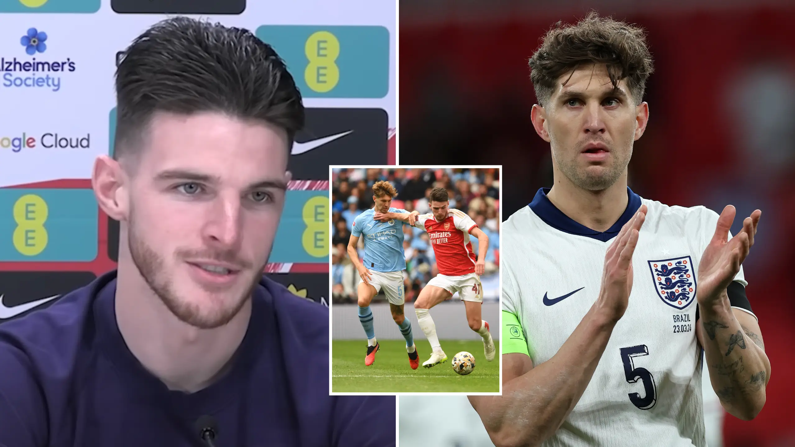 Declan Rice reveals John Stones' hilarious reaction to finding out Man City vs Arsenal is five days away
